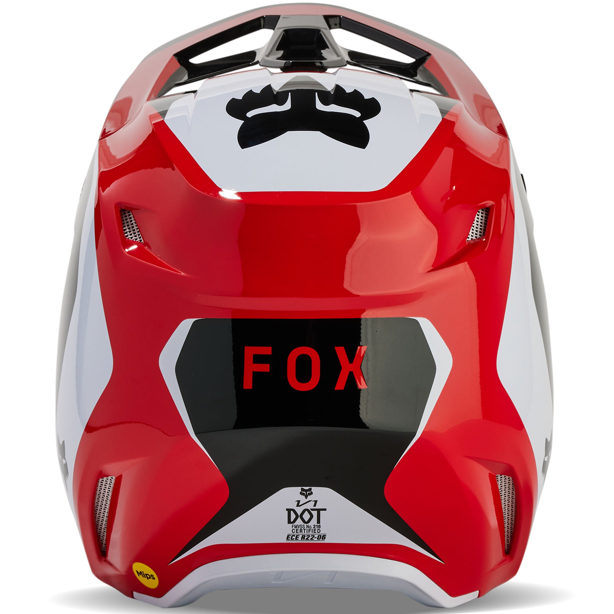 Fox Racing V1 Nitro Open Face Offroad Helmet Fluorescent Red