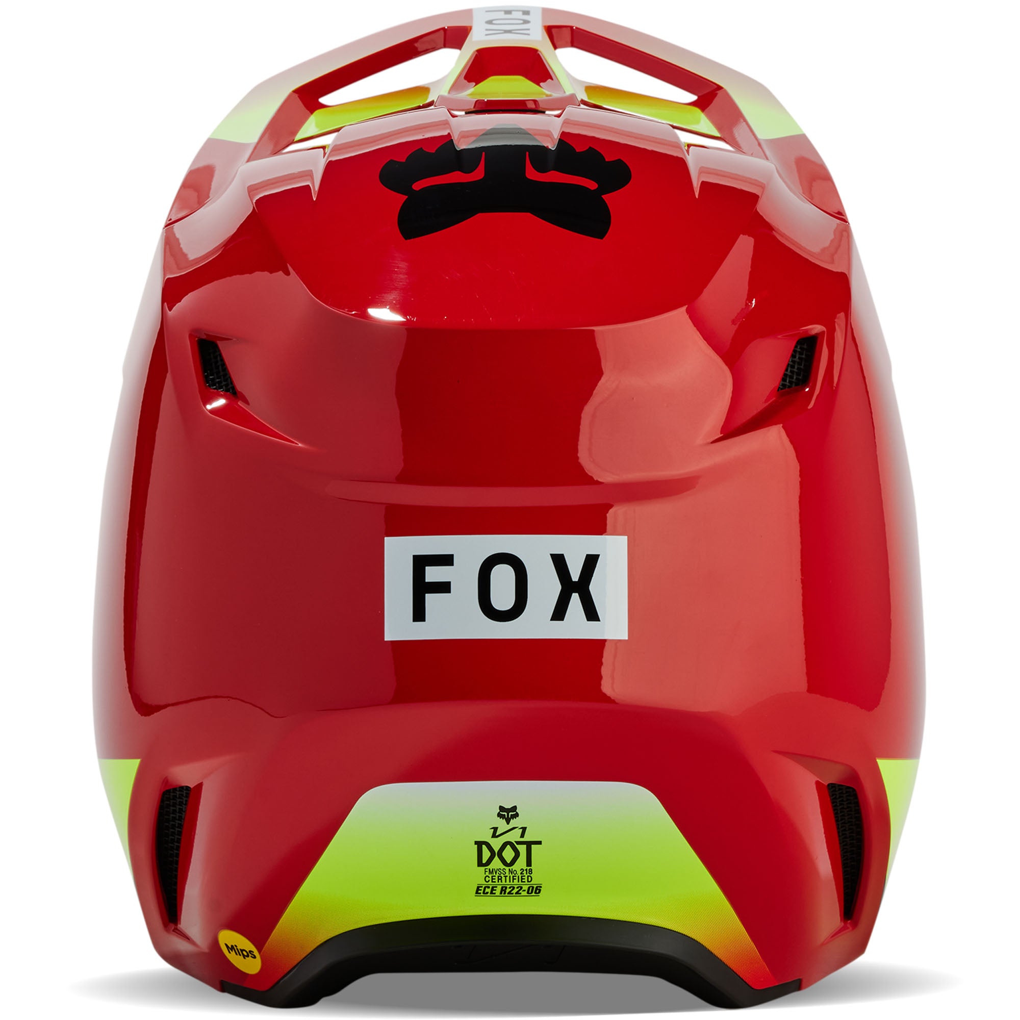 Fox Racing V1 Ballast Open Face Offroad Helmet Fluorescent Red