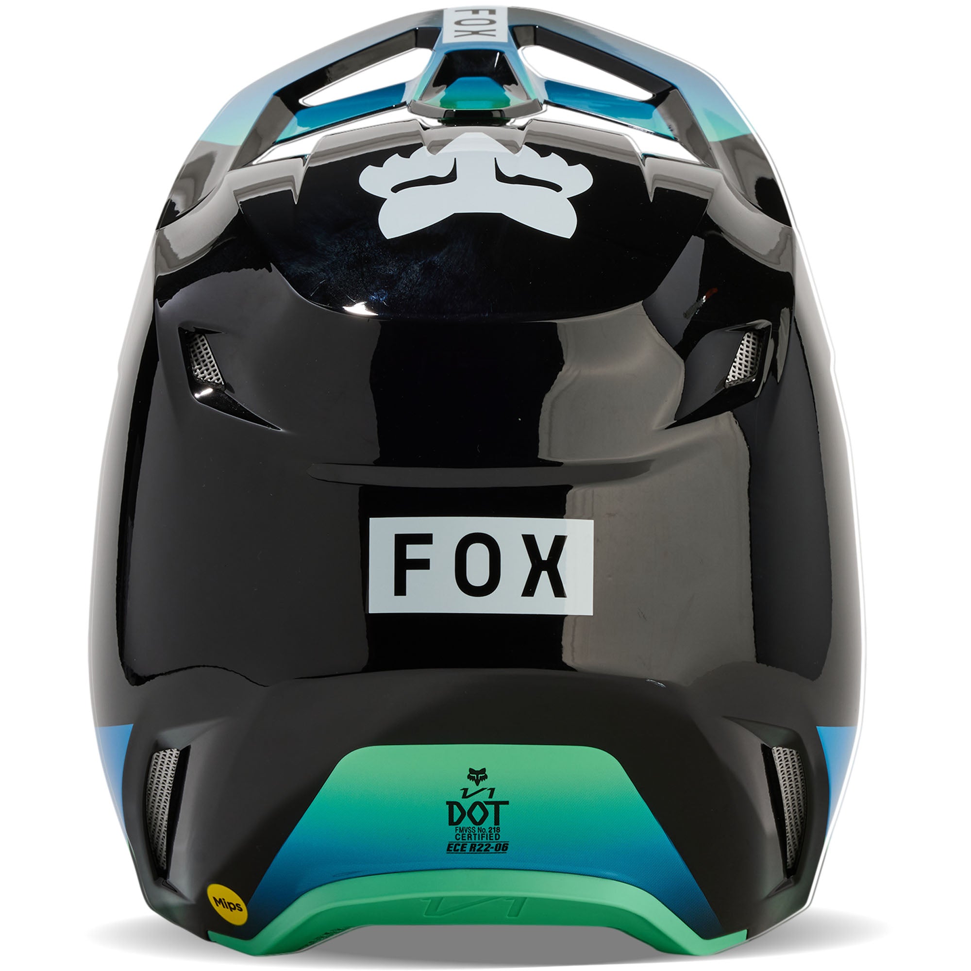 Fox Racing Youth V1 Ballast Open Face Offroad Helmet Black/Blue