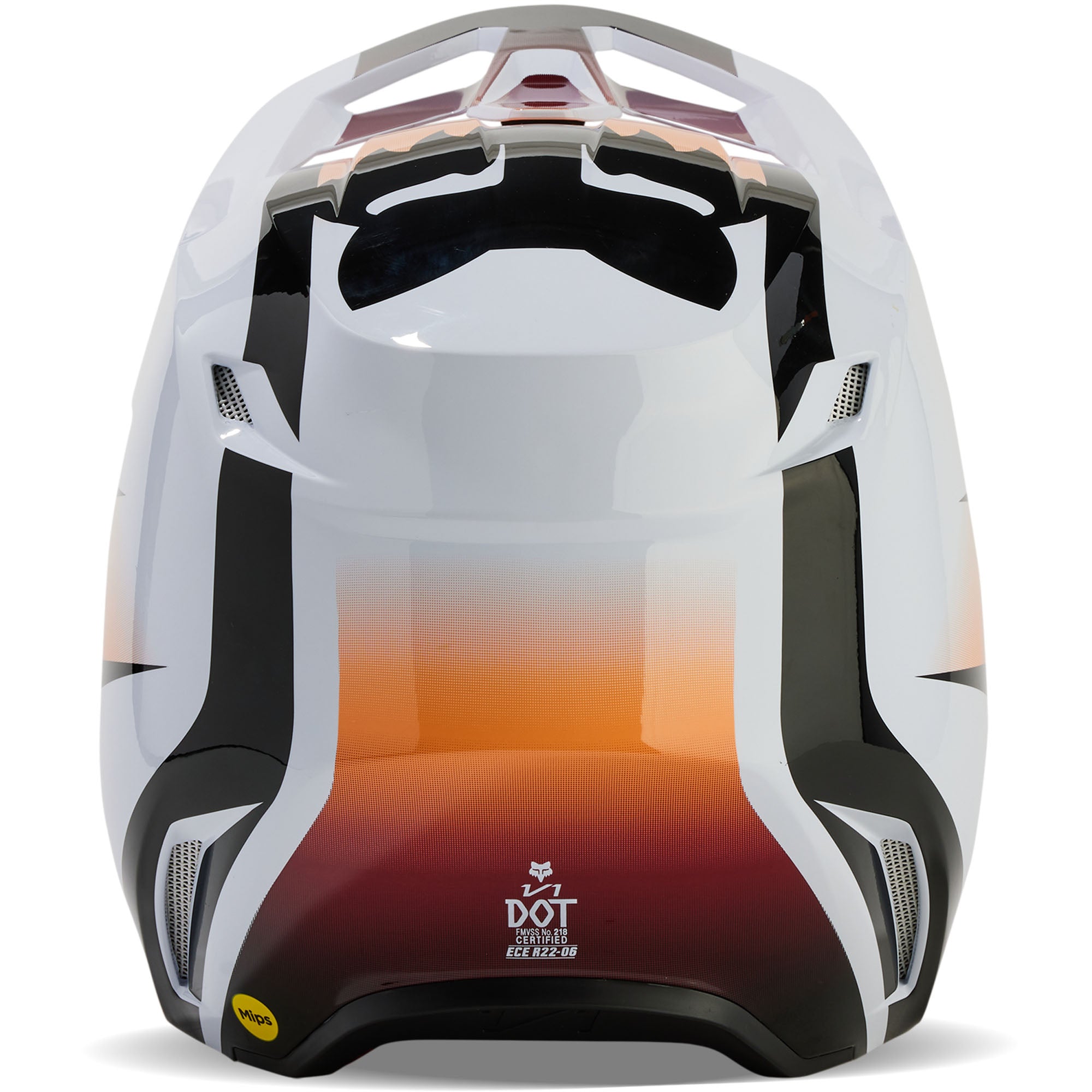 Fox Racing Youth V1 Flora Open Face Offroad Helmet White/Black