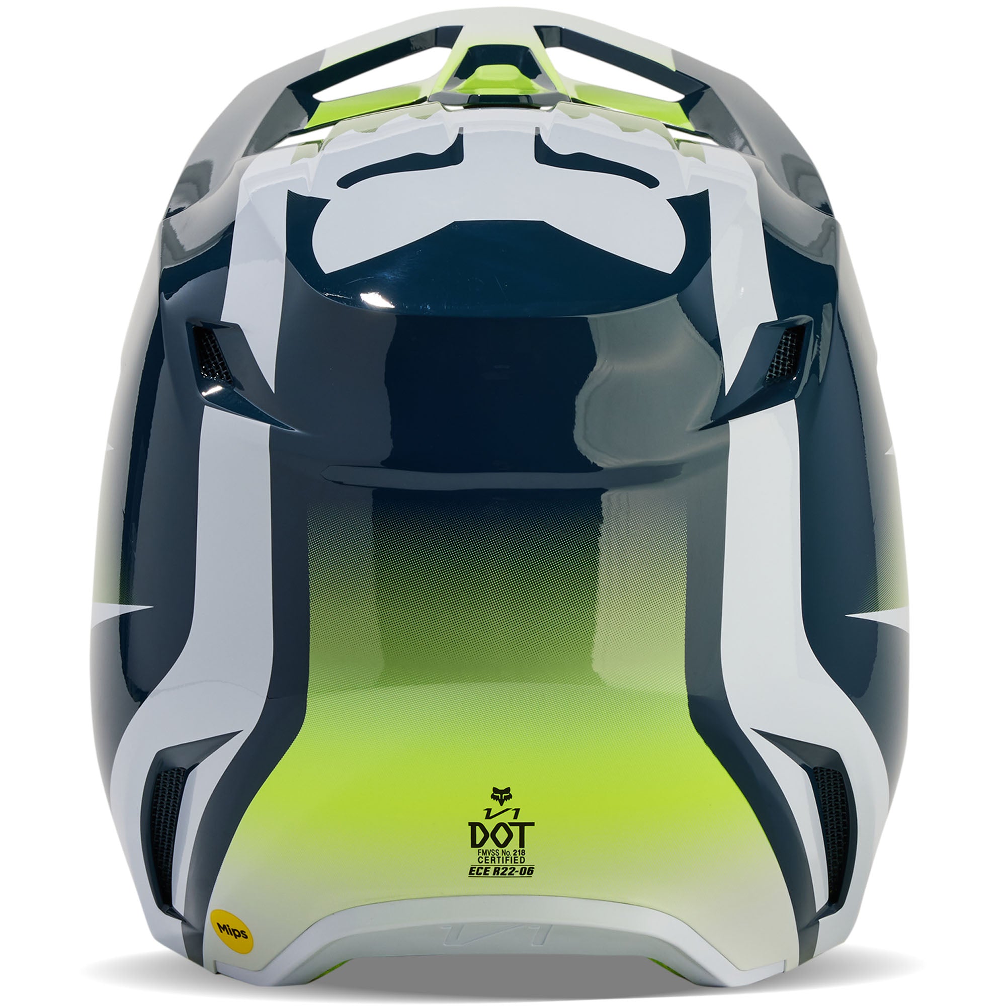 Fox Racing Youth V1 Flora Open Face Offroad Helmet Dark Indigo Blue