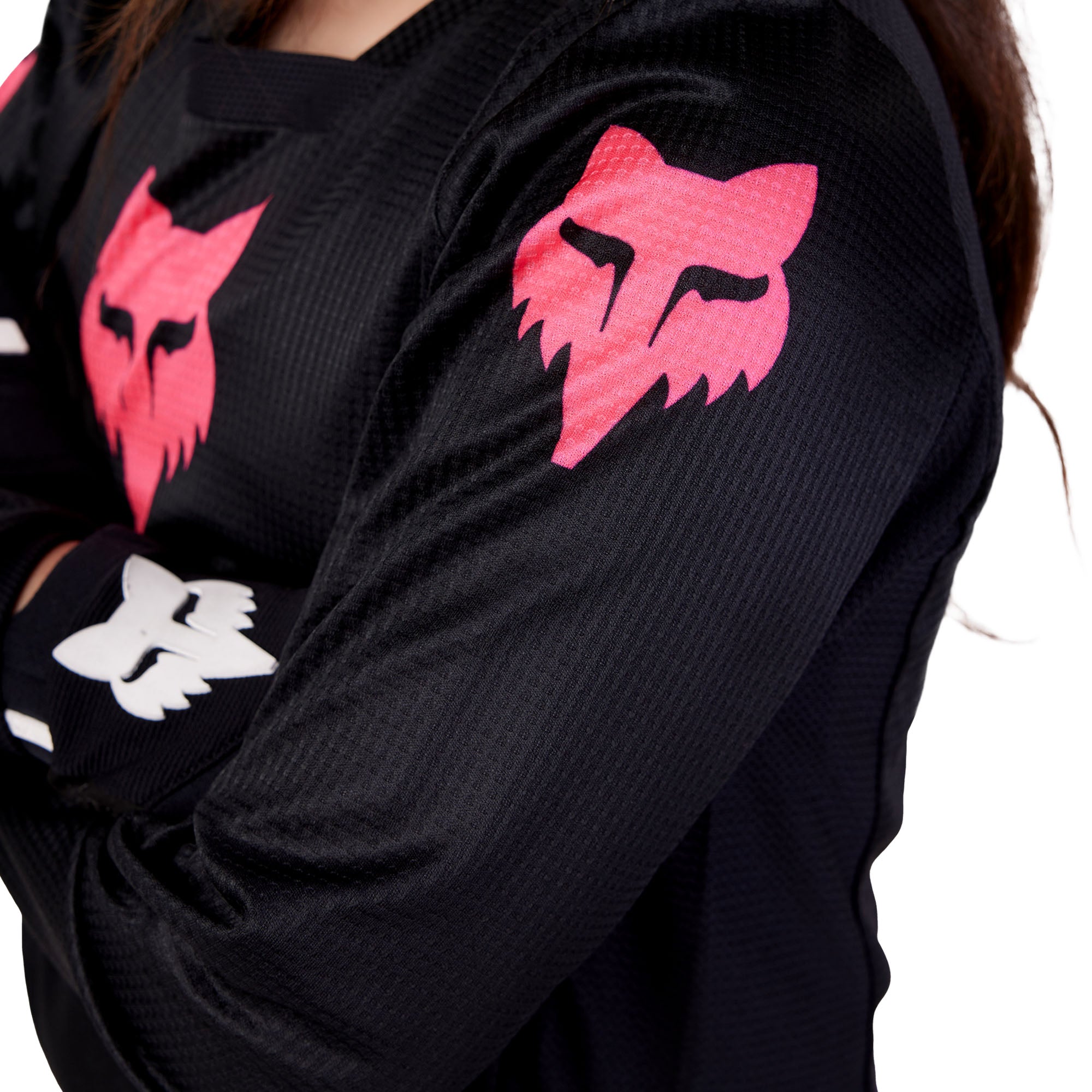 Fox Racing Youth Girls Blackout Offroad Jersey Black/Black