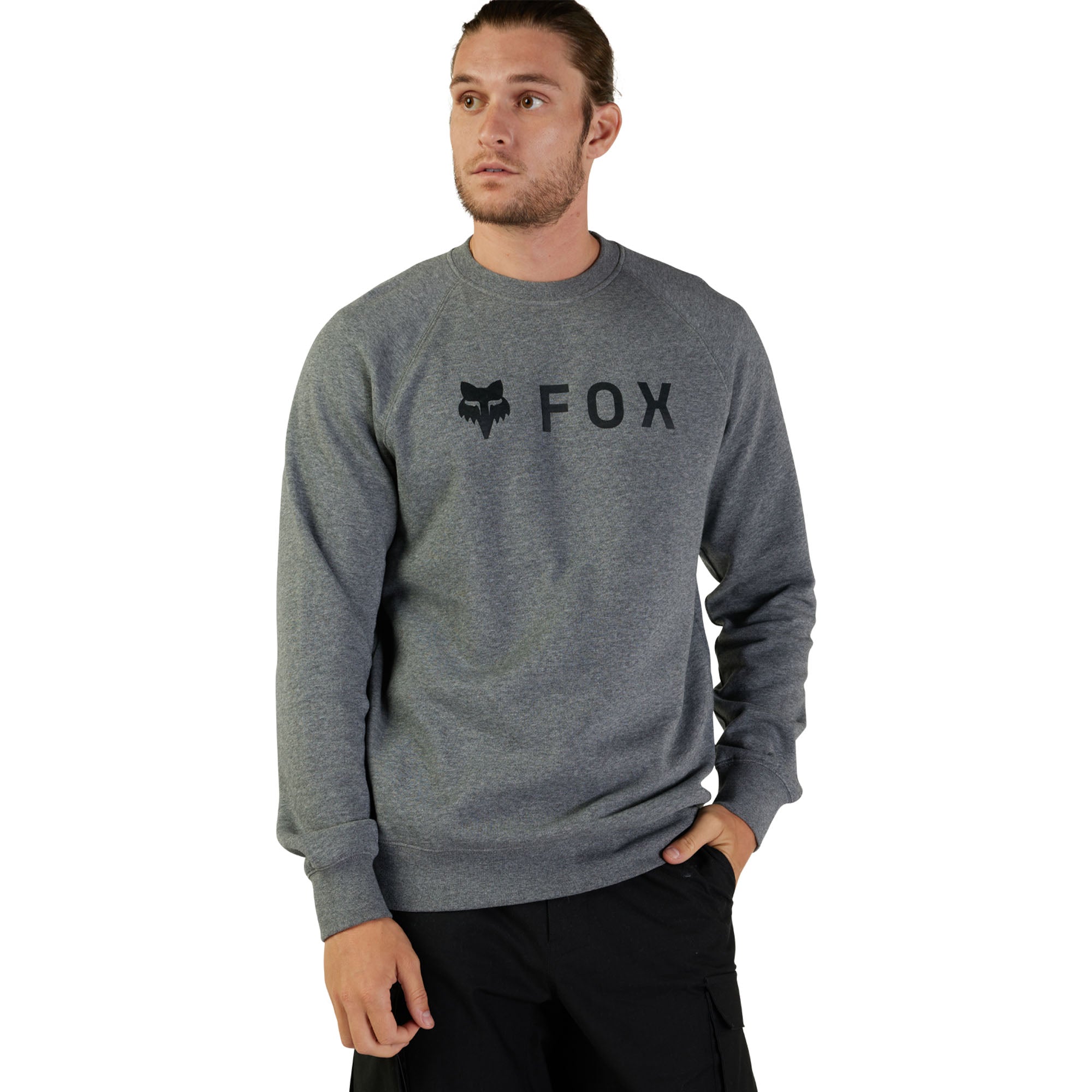 Fox Racing Absolute Fleece Crew Pullover Heather Graphite Mens