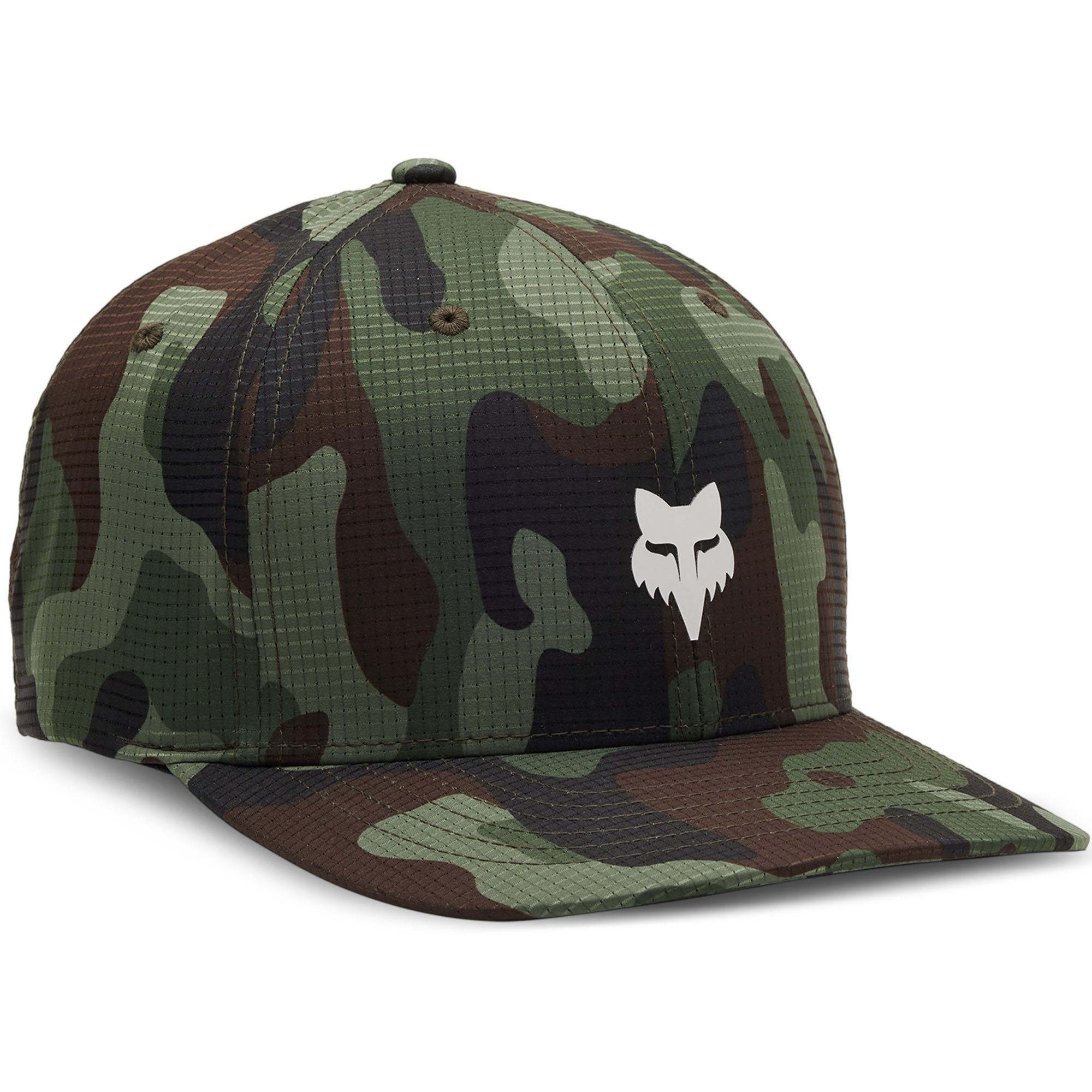 Fox Racing Fox Head Camo Tech Flexfit Baseball Hat Green Mens