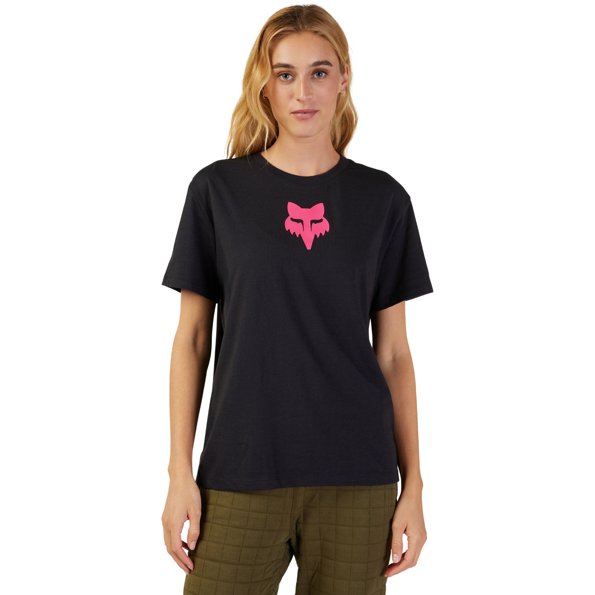 Fox Racing Fox Head Short Sleeve Tee Black/Pink Womens
