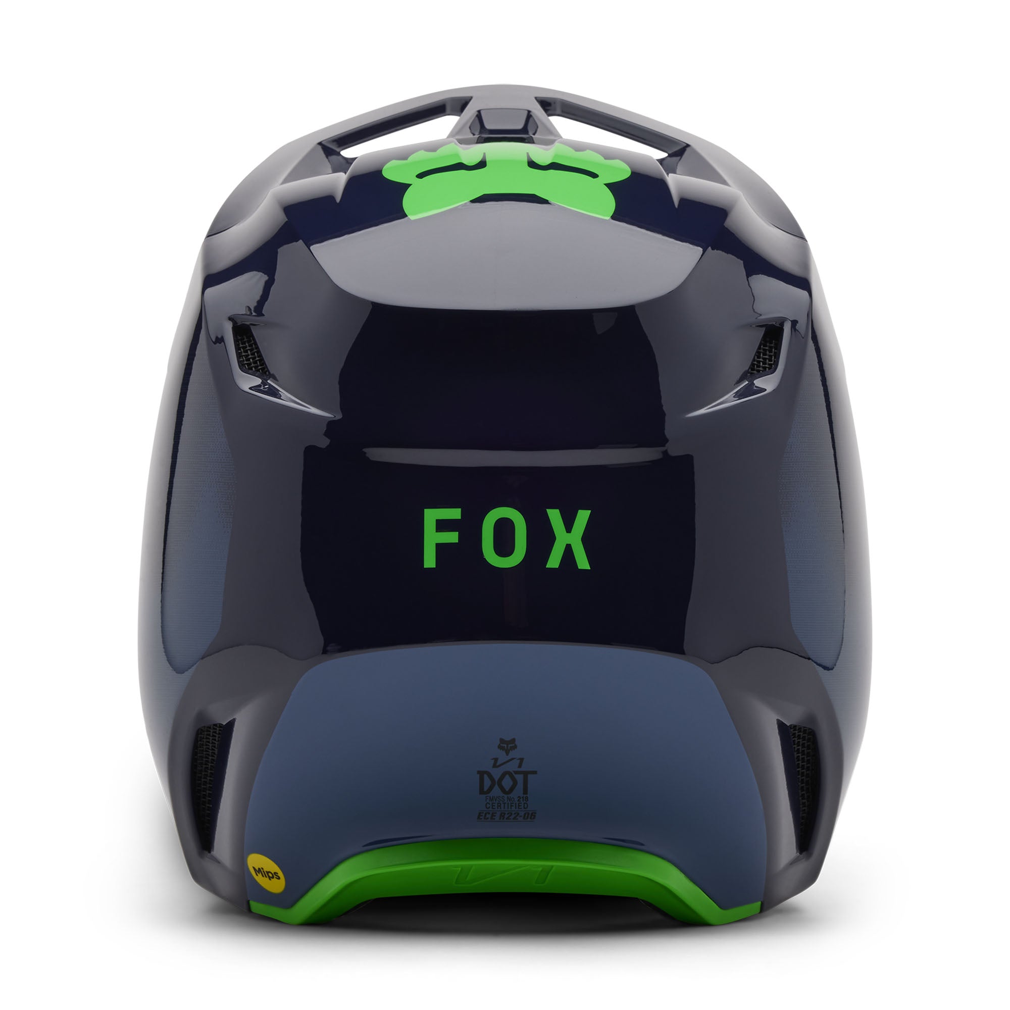 Fox Racing Youth V1 Taunt Open Face Offroad Helmet Navy Blue