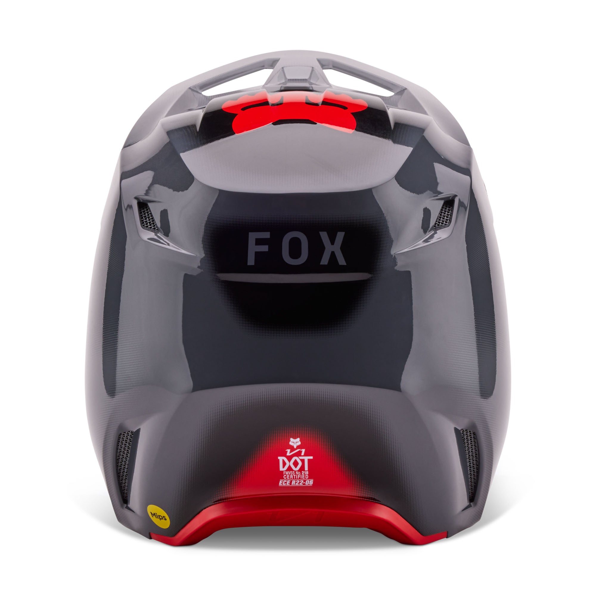 Fox Racing V1 Interfere Open Face Offroad Helmet Grey/Red
