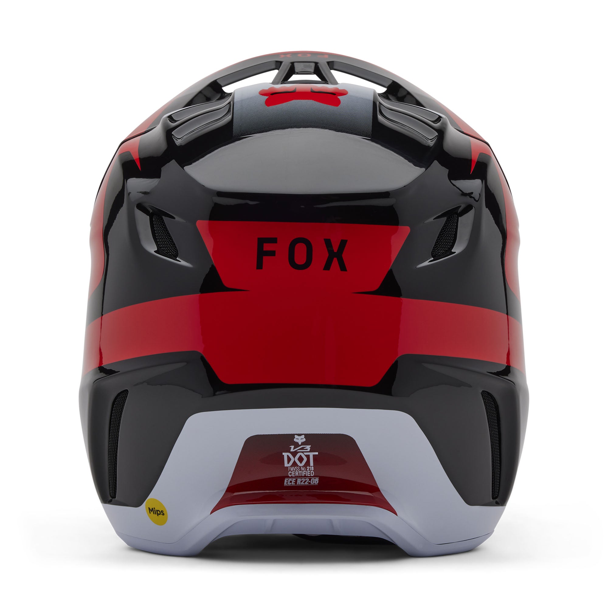 Fox Racing V3 Divider Open Face Offroad Helmet Black Red