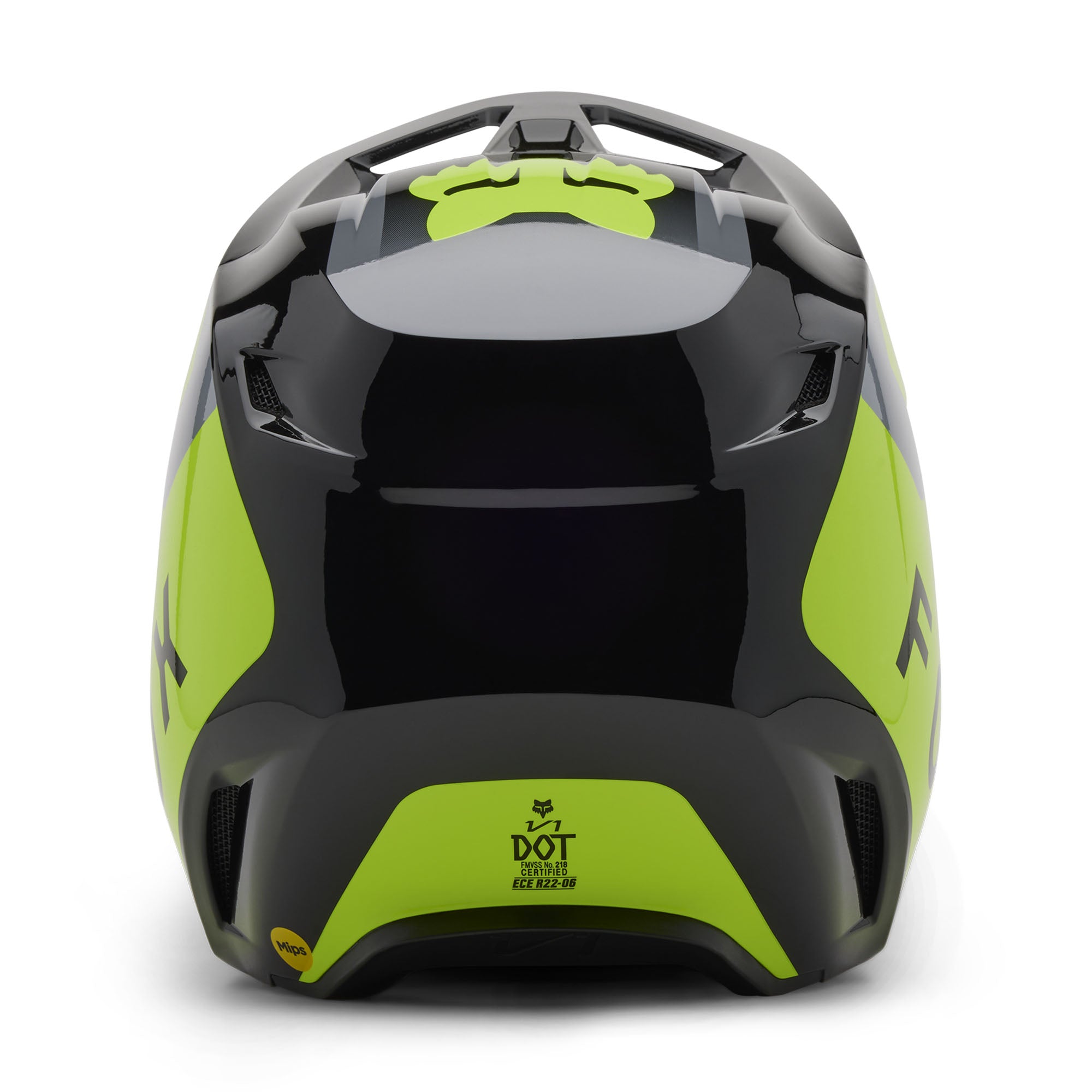 Fox Racing V1 Lean Open Face Offroad Helmet Grey/Yellow