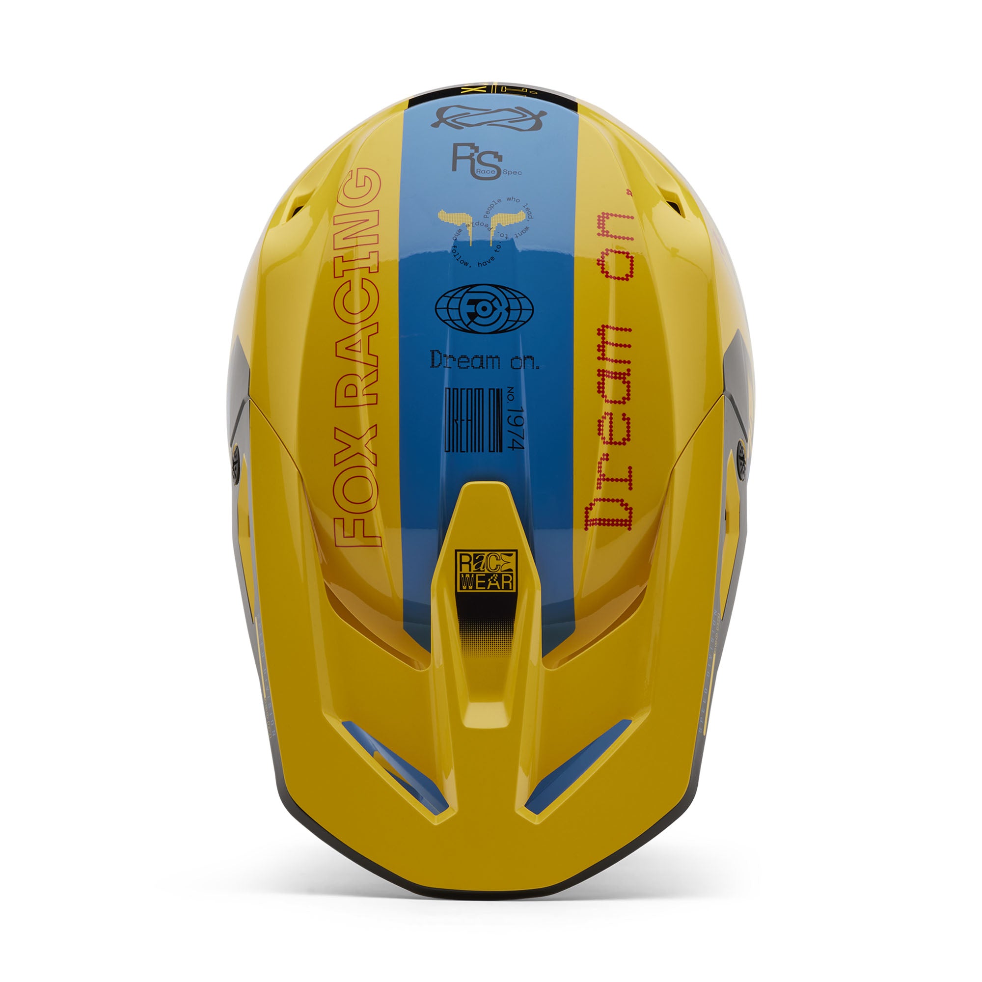 Fox Racing V1 Race Spec Open Face Offroad Helmet Pale Yellow