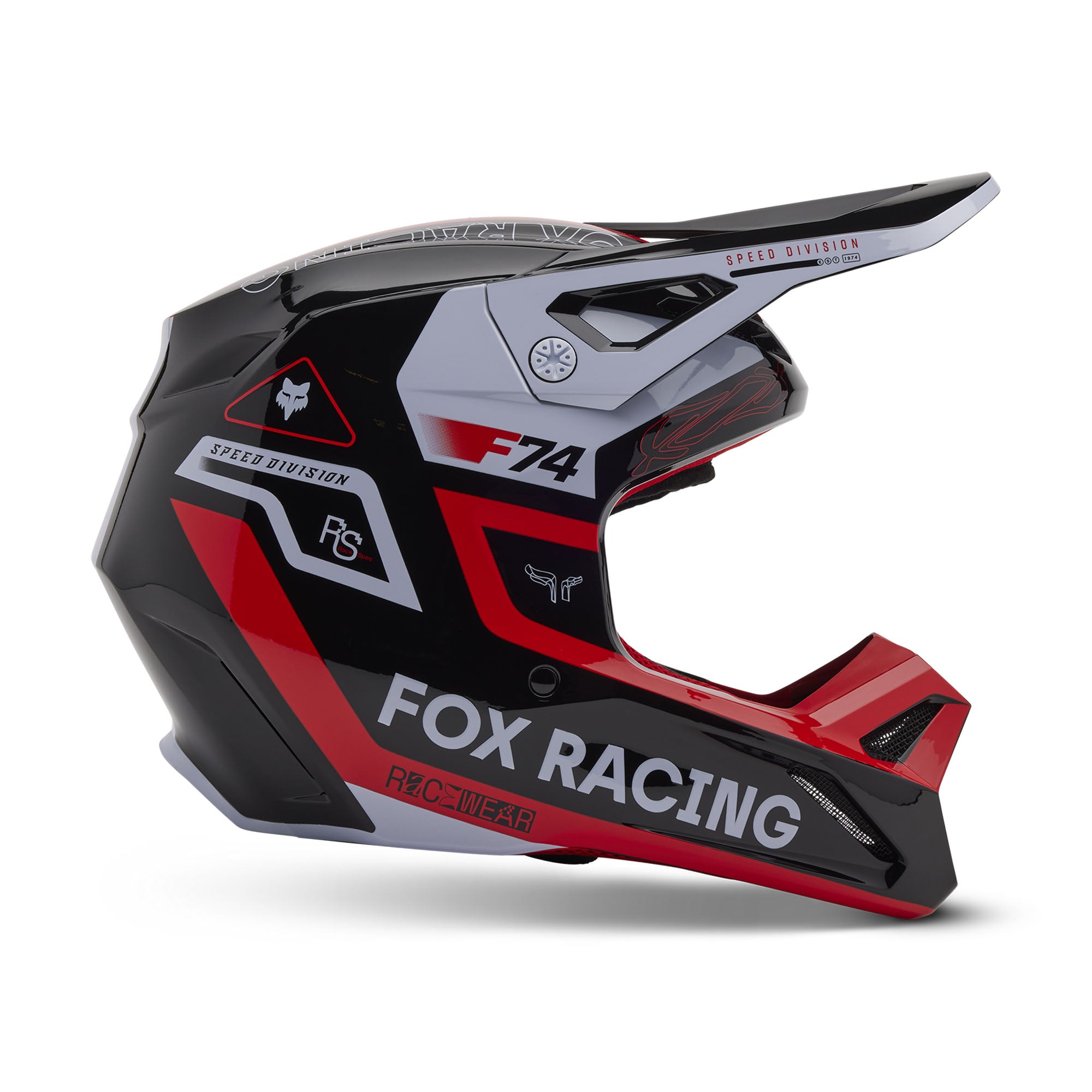 Fox Racing Youth V1 Race Spec Helmet Fluorescent Red Youth Small