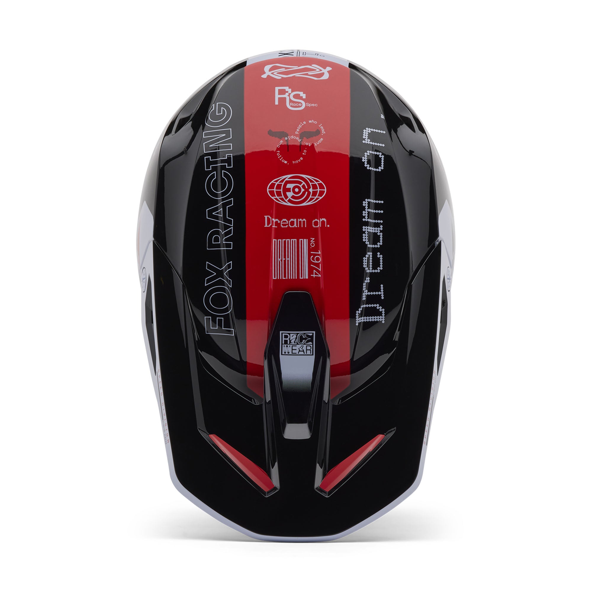 Fox Racing Youth V1 Race Spec Open Face Offroad Helmet Fluorescent Red