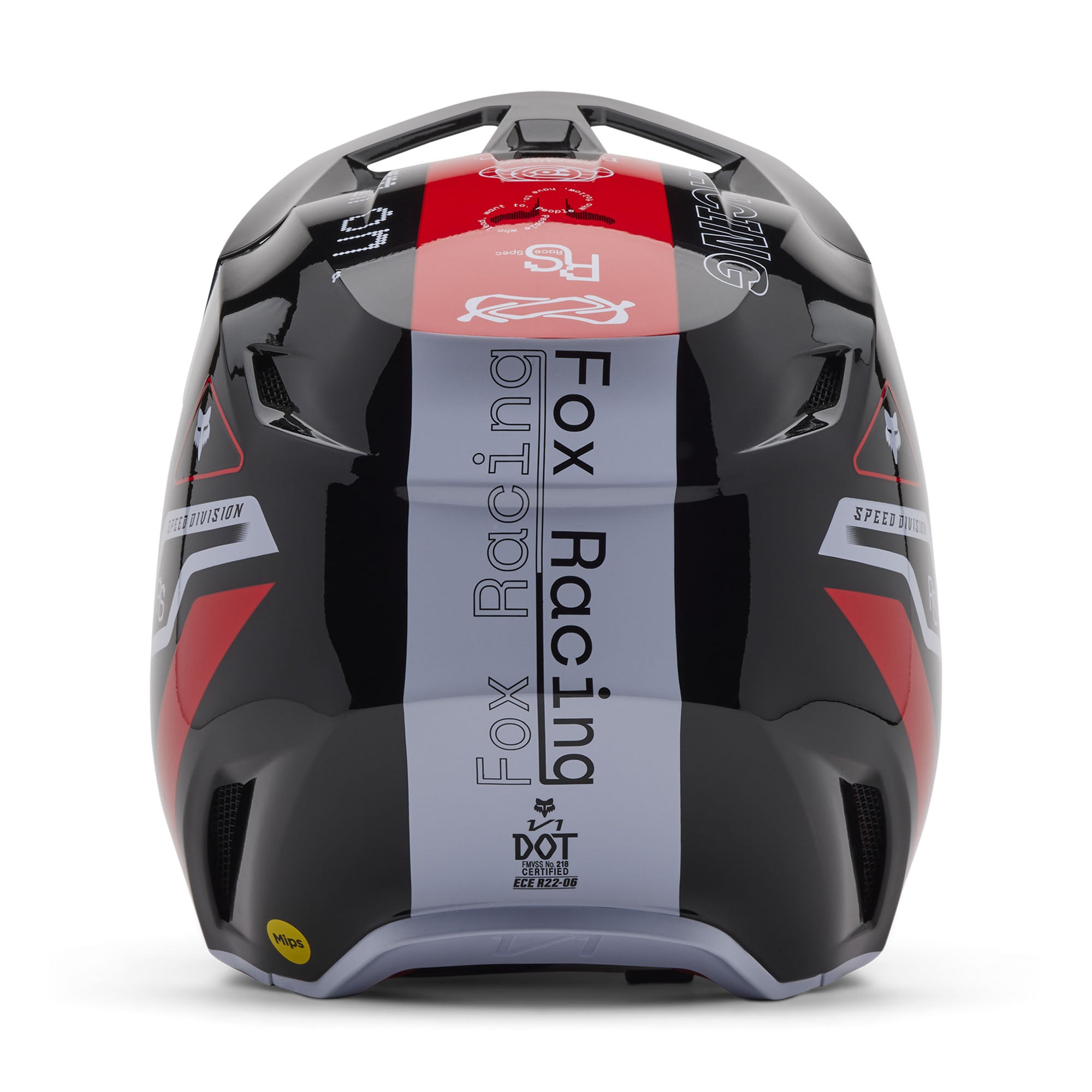 Fox Racing Youth V1 Race Spec Open Face Offroad Helmet Fluorescent Red