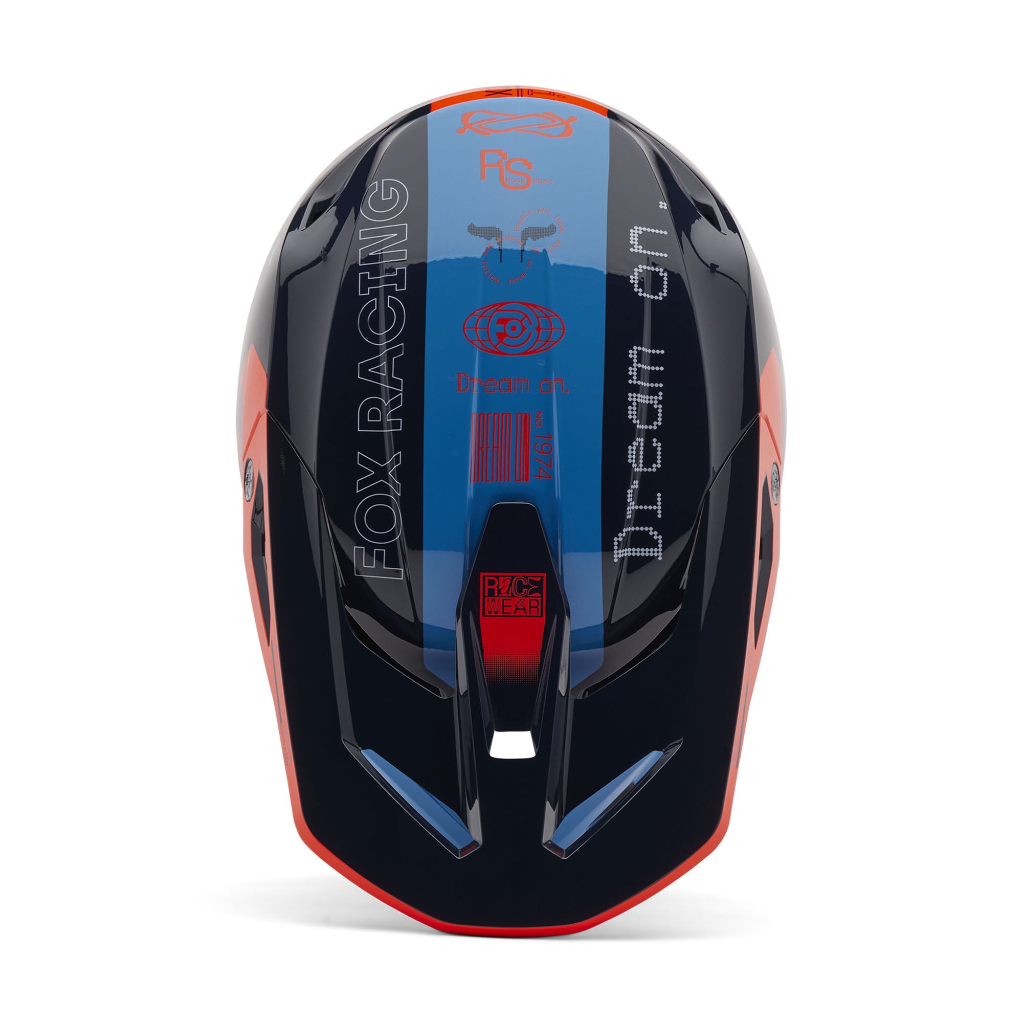 Fox Racing Youth V1 Race Spec Open Face Offroad Helmet Midnight Blue
