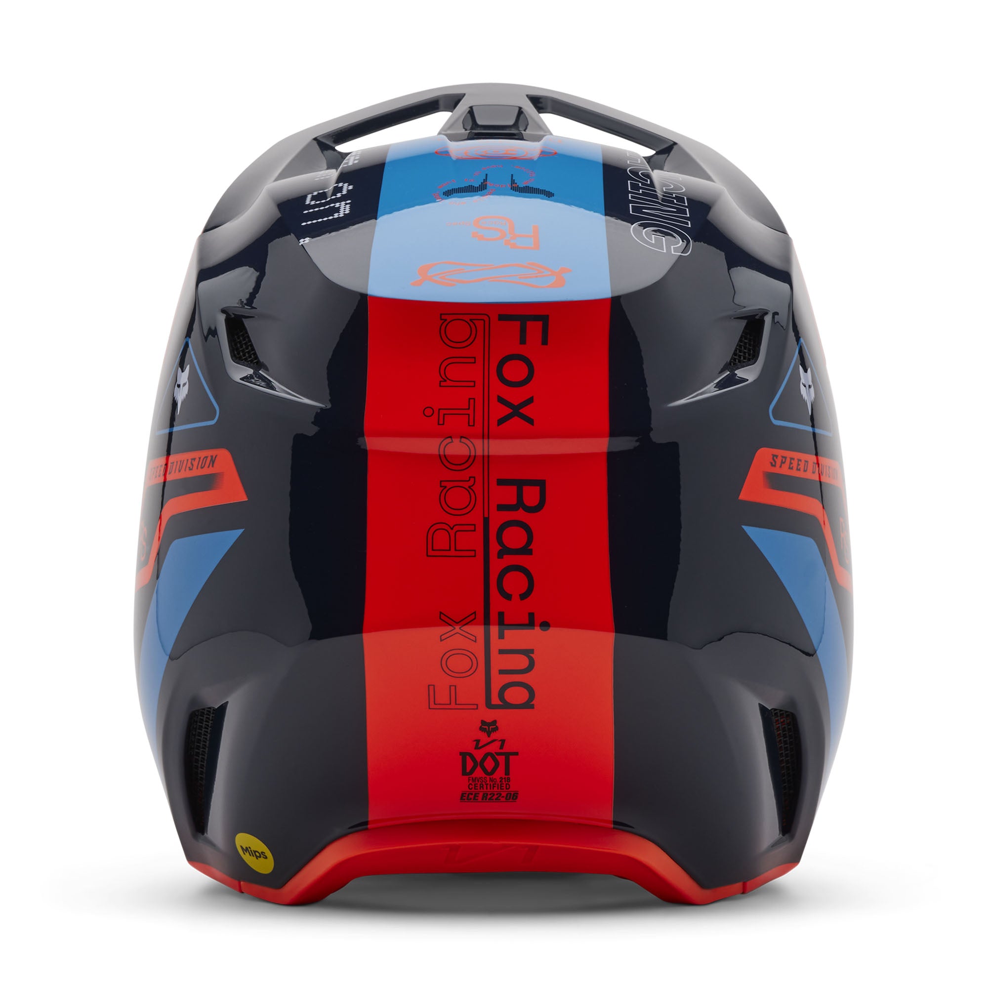 Fox Racing Youth V1 Race Spec Open Face Offroad Helmet Midnight Blue