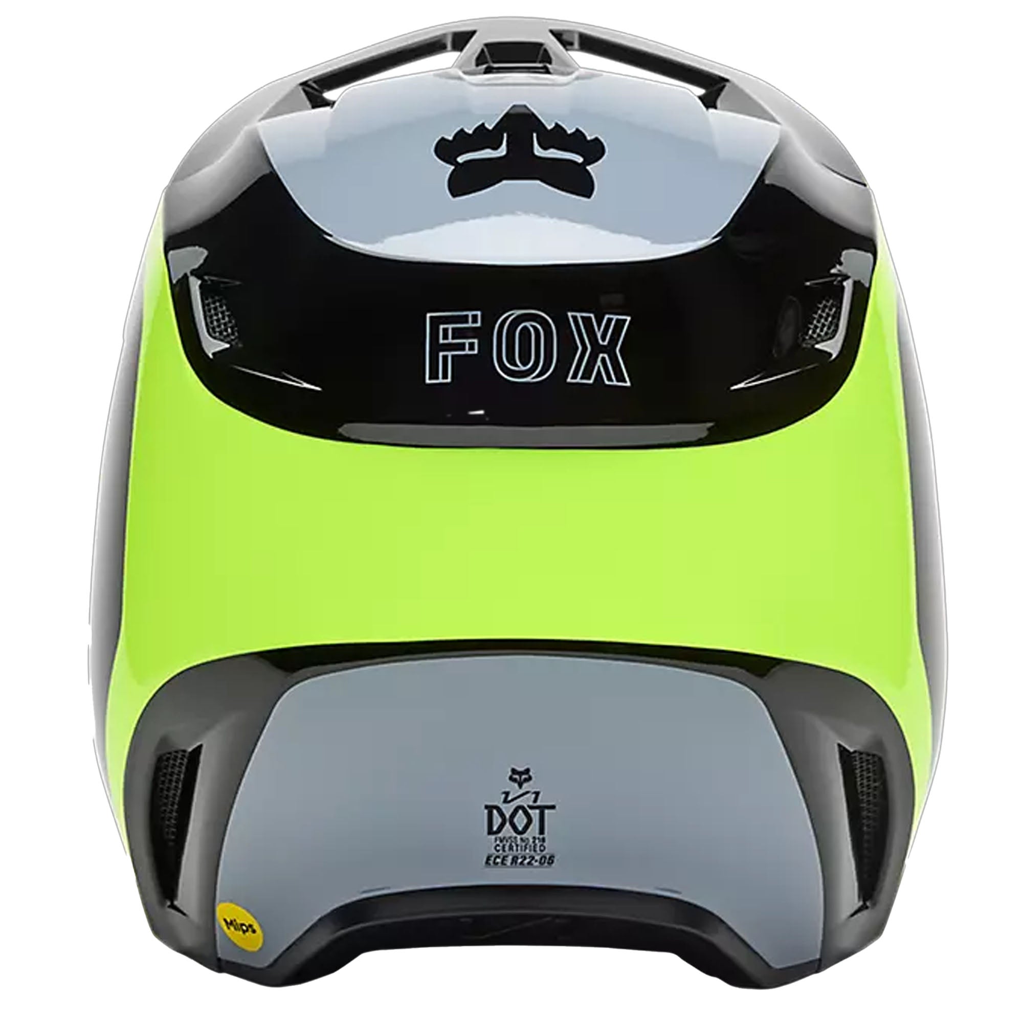 Fox Racing V1 Flow Helmet Mips Lightweight ABS Ventilated Shell Black Yellow FMVSS 218