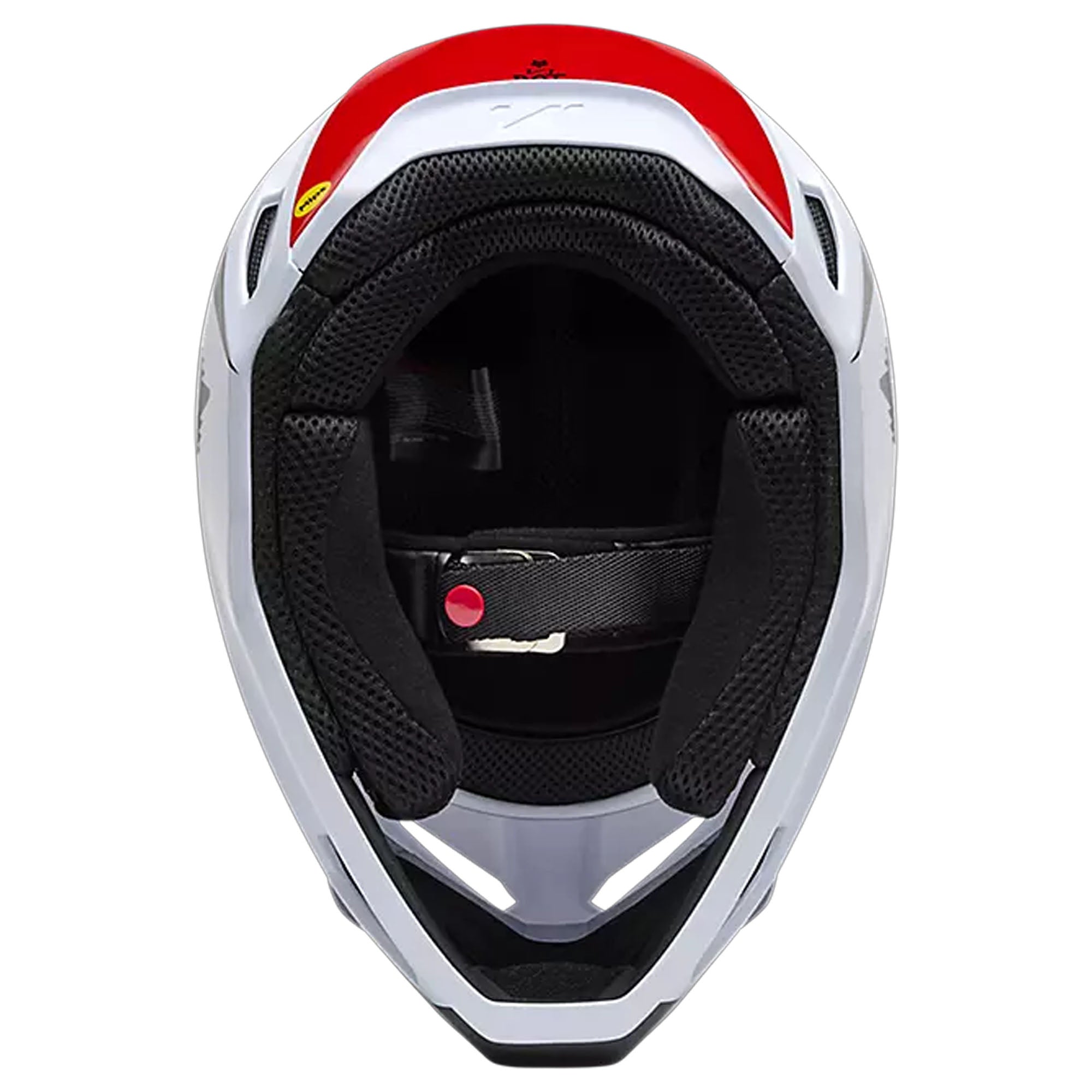 Fox Racing V1 Flow Helmet Mips Lightweight ABS Ventilated Shell White Red FMVSS 218