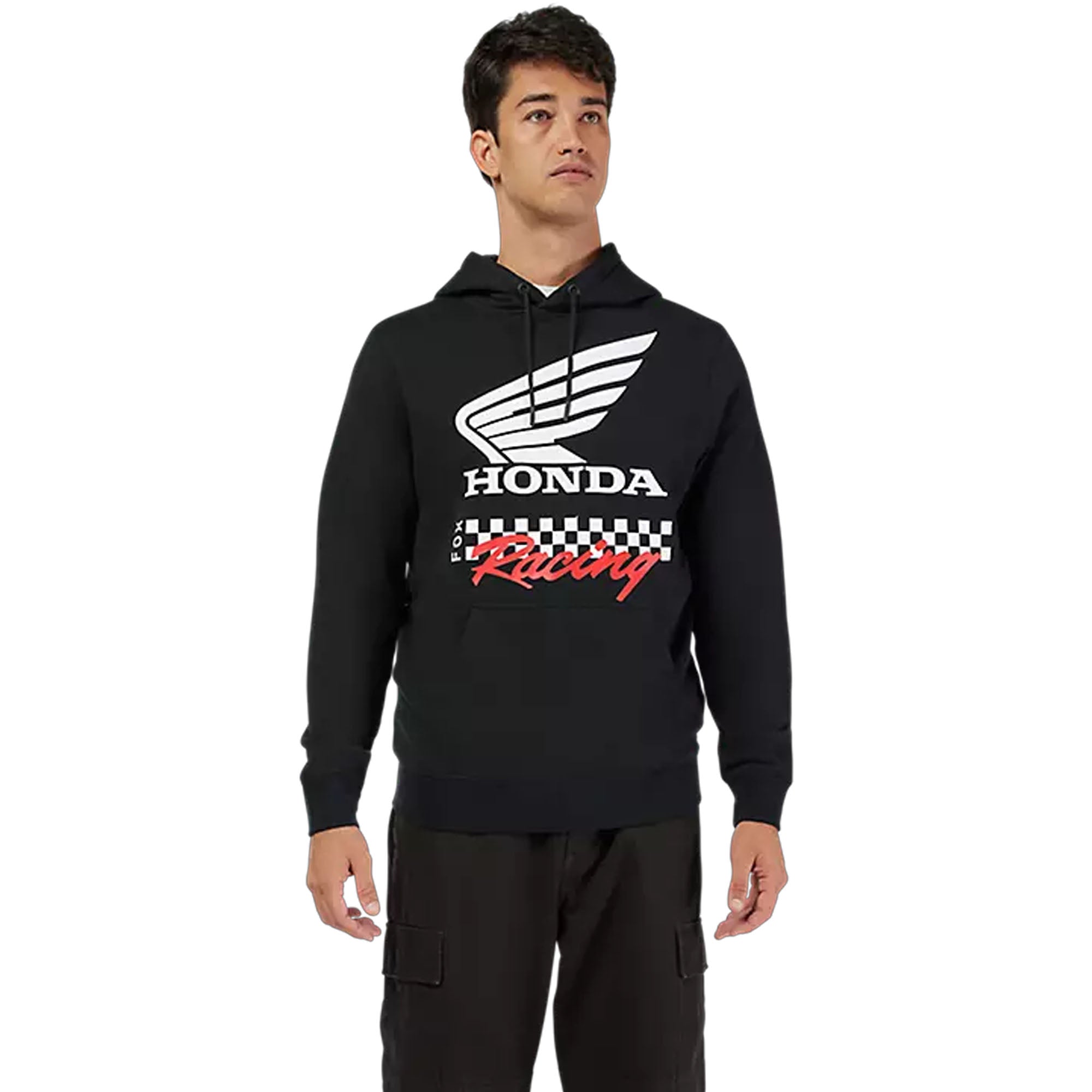 Fox Racing Mens Black Honda Pullover Hoodie Sweatshirt Soft Cozy