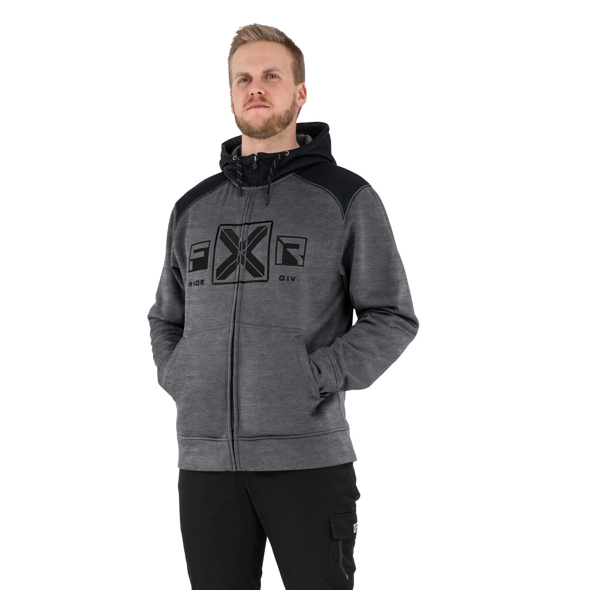 FXR Maverick Tech Hoodie Grey Heather/Black Mens