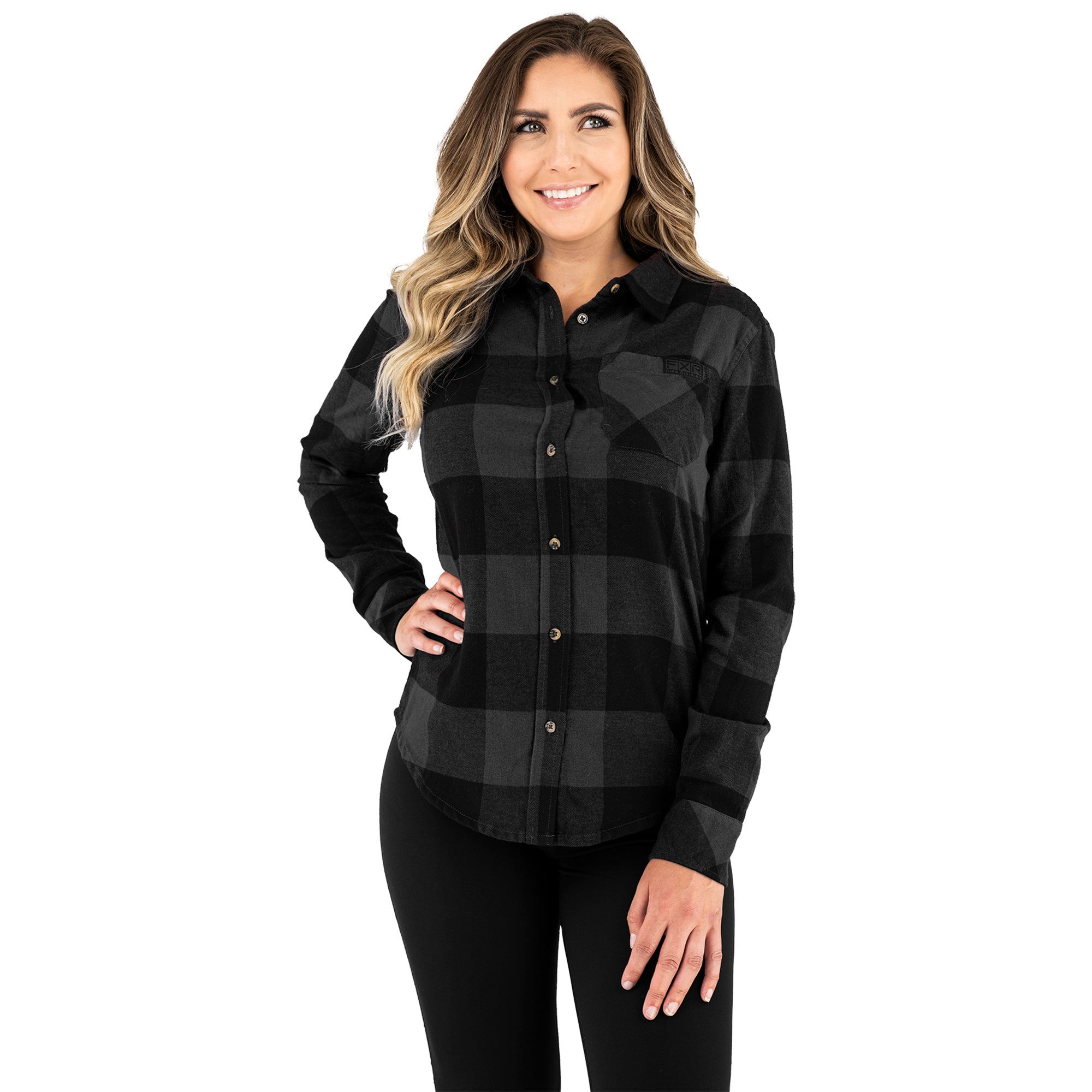 FXR Womens Timber Flannel Shirt Charcoal/Black Womens