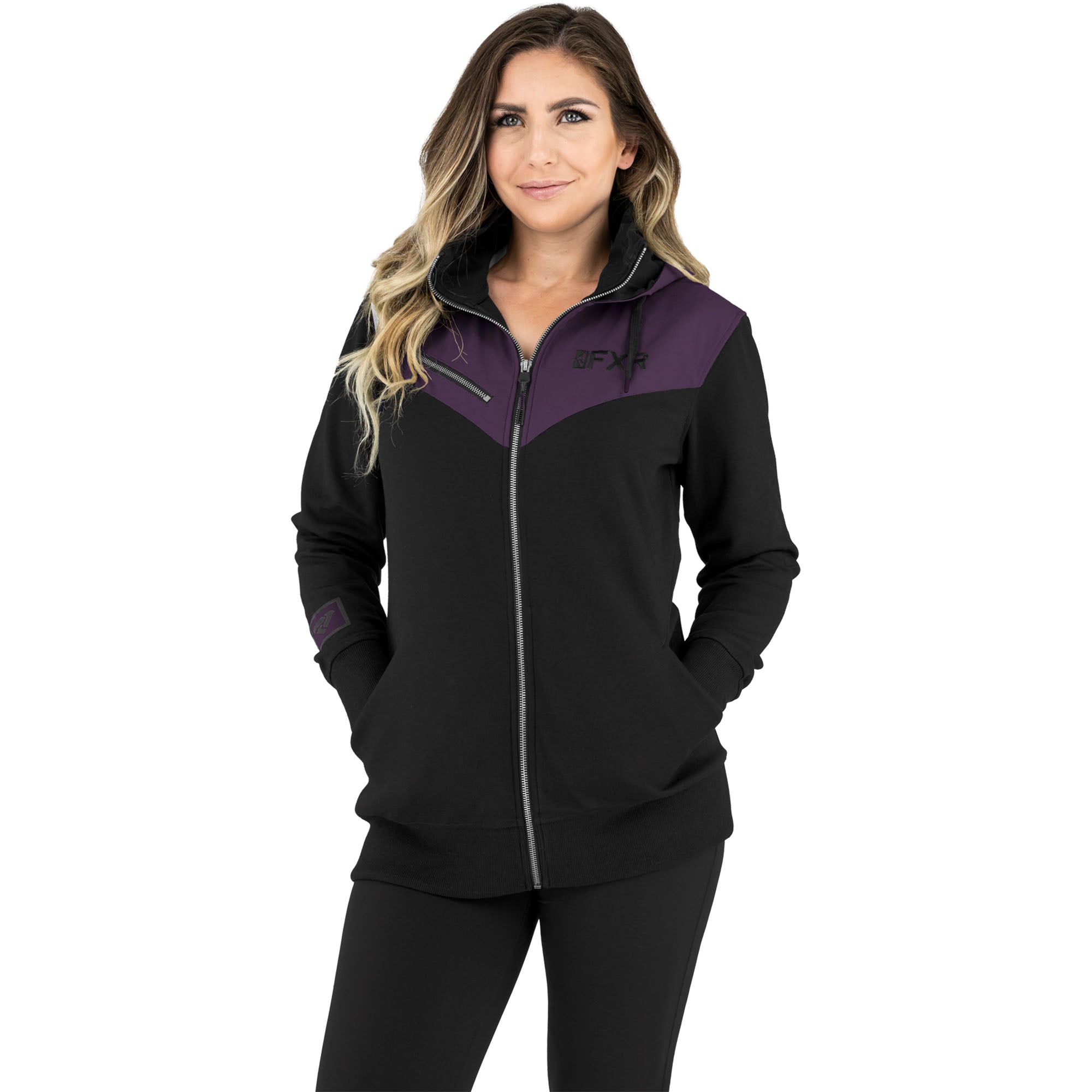 FXR Womens Task Hoodie Black/Plum Womens