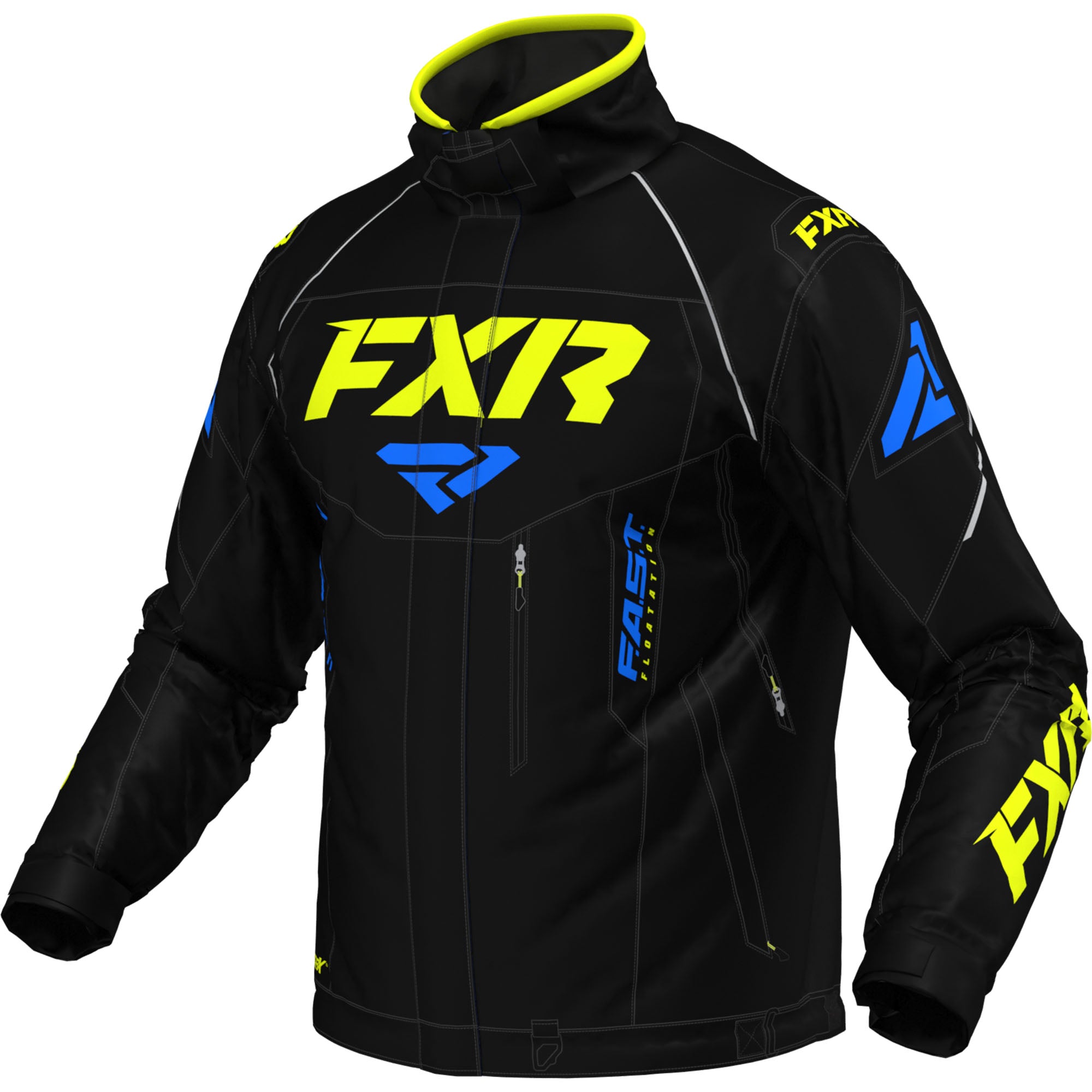 FXR Octane Jacket Black/Blue/Hi-Vis Mens