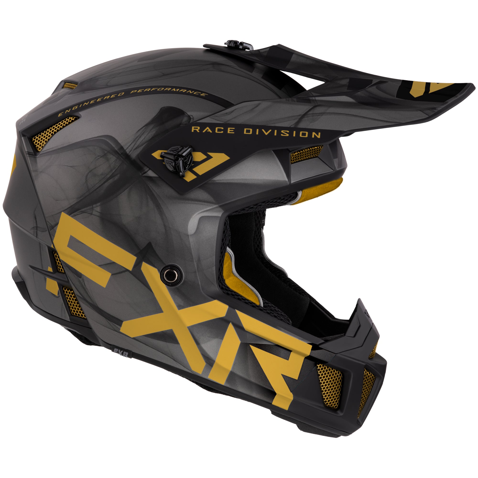 FXR Clutch Smoke Offroad Helmet Gold Black