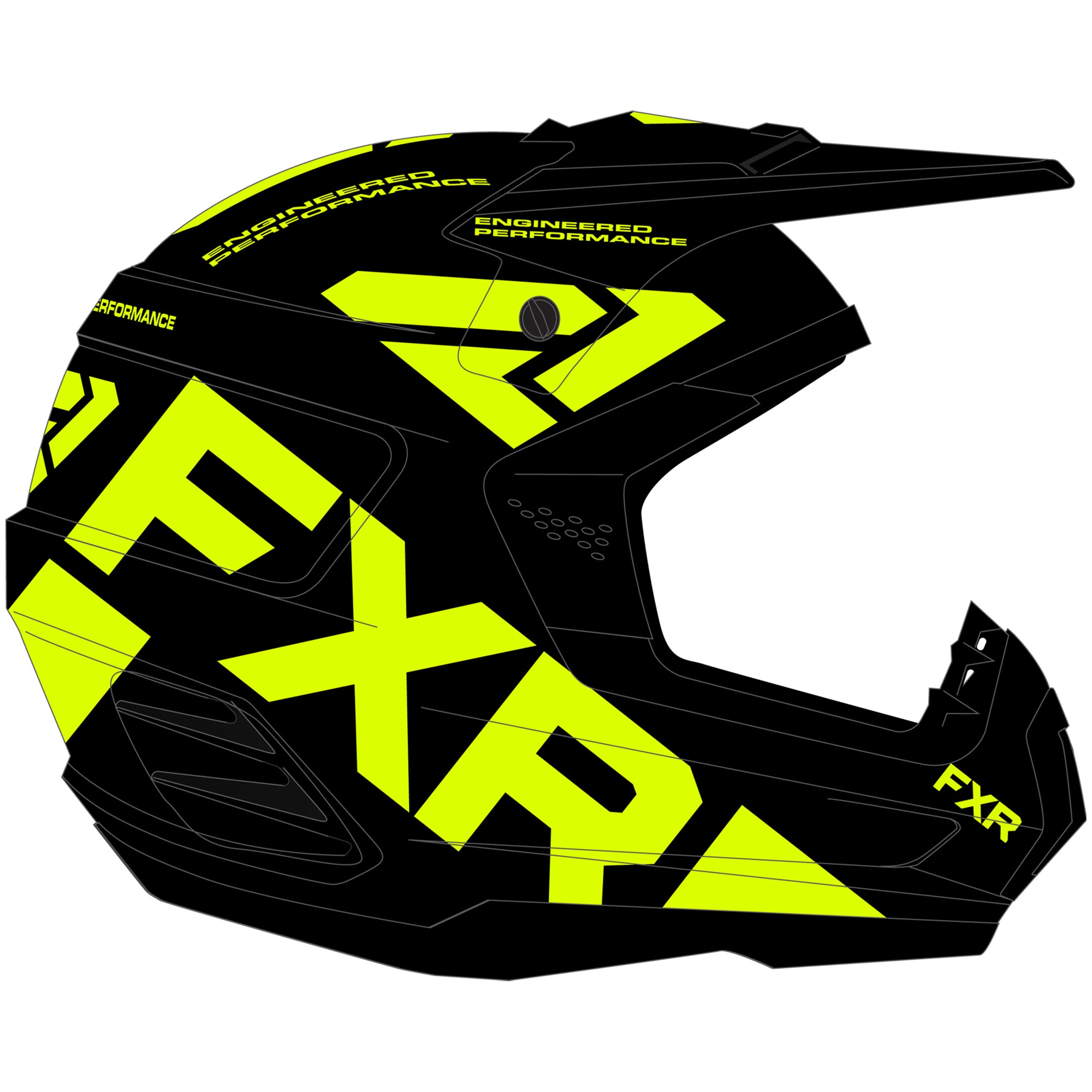 FXR Torque Team Offroad Helmet Black/Hi-Vis Yellow