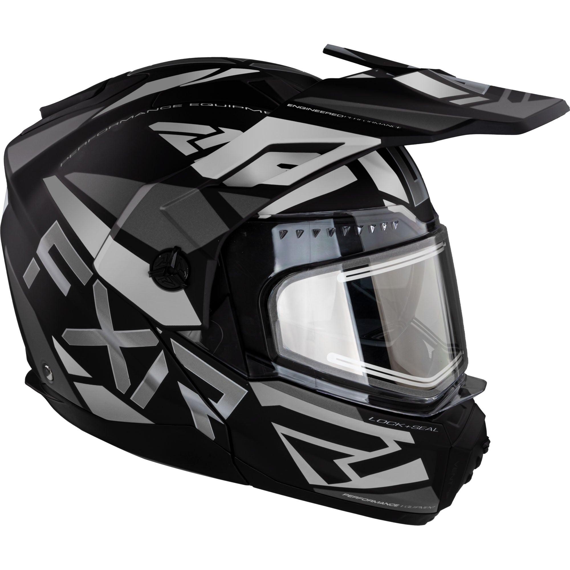 FXR Maverick X Modular Snowmobile Helmet Black/Titanium Grey
