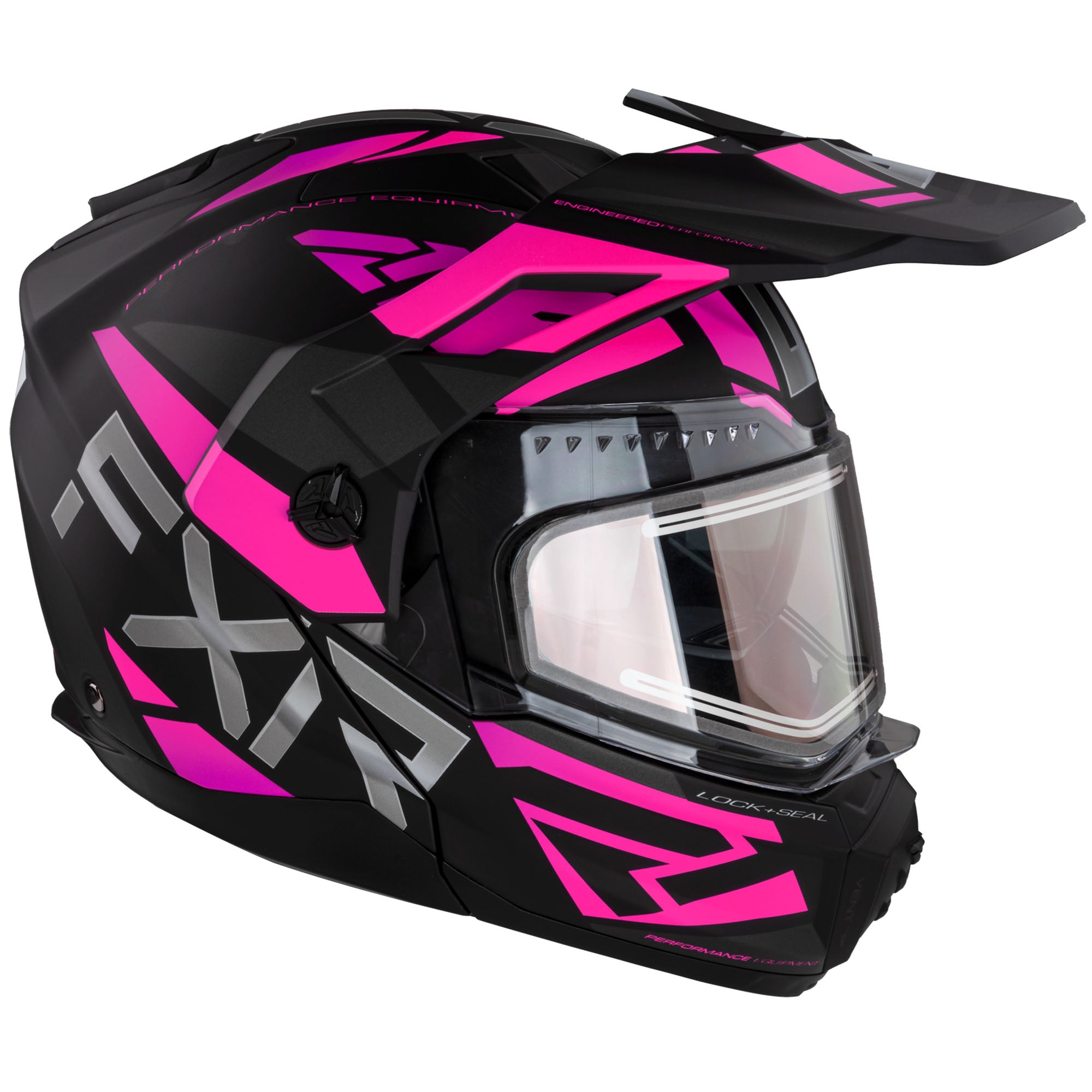 FXR Maverick X Modular Snowmobile Helmet Black/Fuchsia