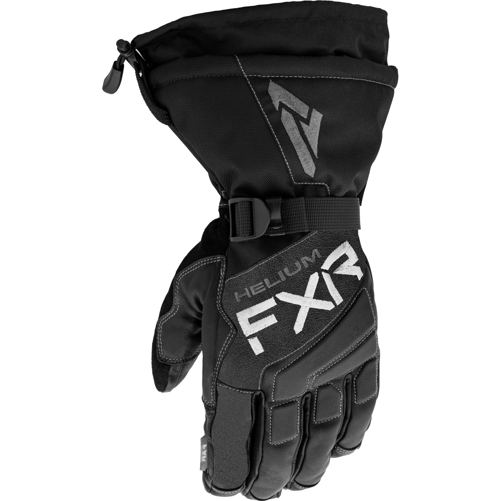 FXR Hybrid Helium Leather Gauntlet Gloves Black Mens