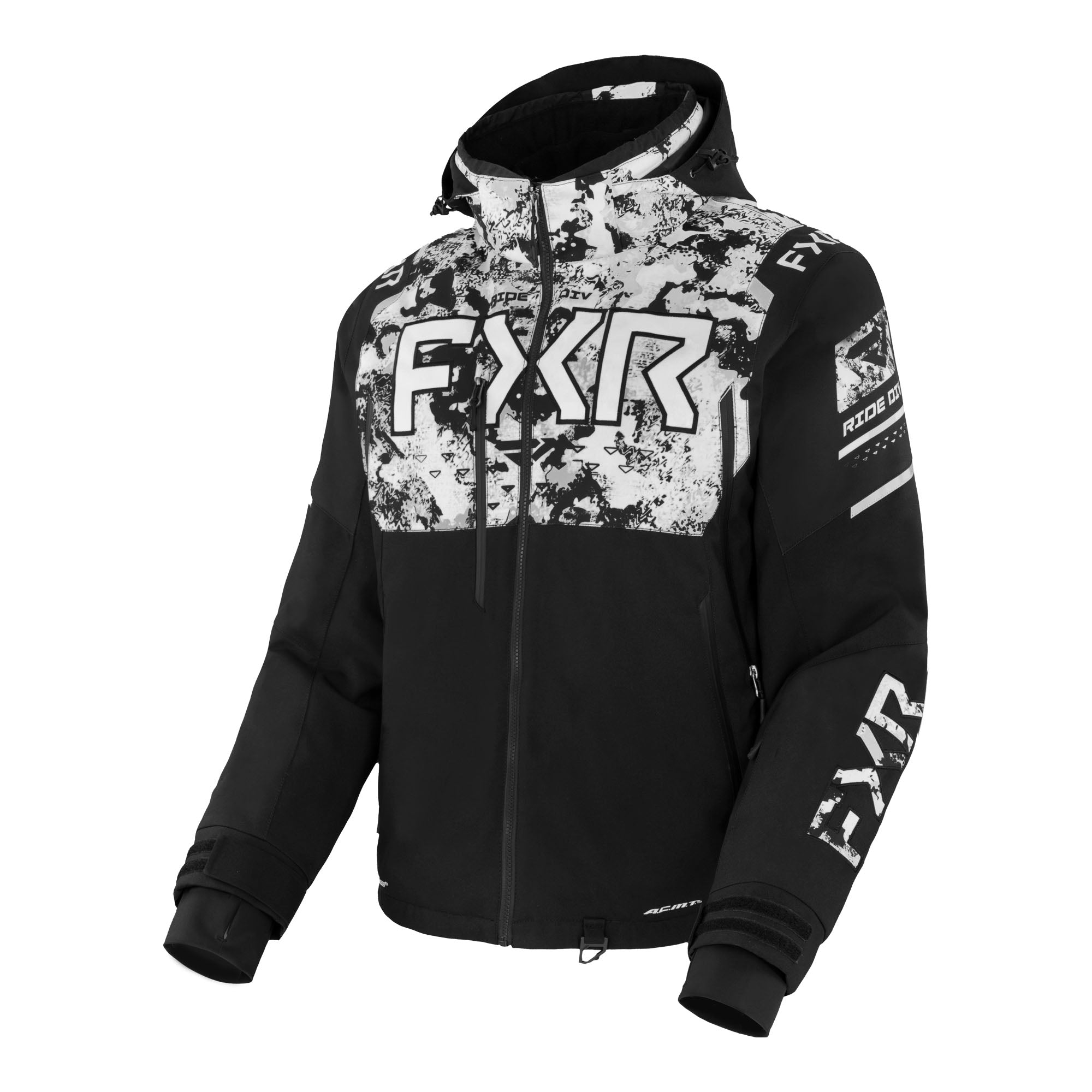 FXR Helium X 2-in-1 Snowmobile Jacket Black/White Camo Mens