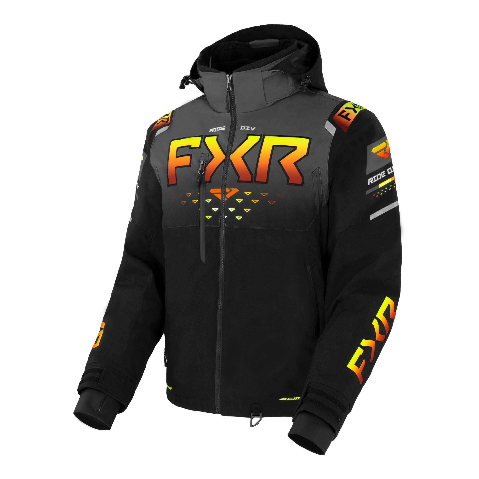 FXR Helium X 2-in-1 Snowmobile Jacket Black/Charcoal/Inferno Mens