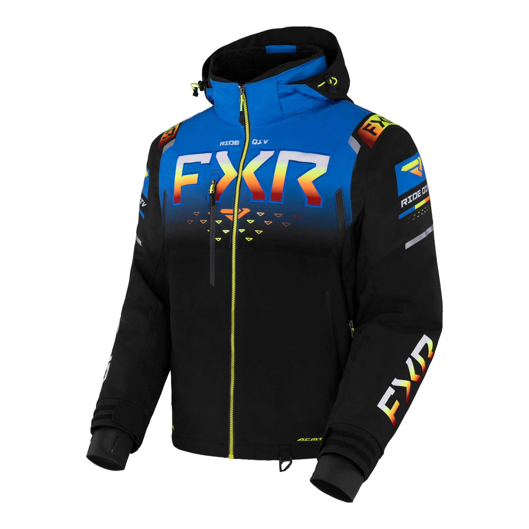 FXR Helium X 2-in-1 Snowmobile Jacket Black/Blue/Inferno Mens