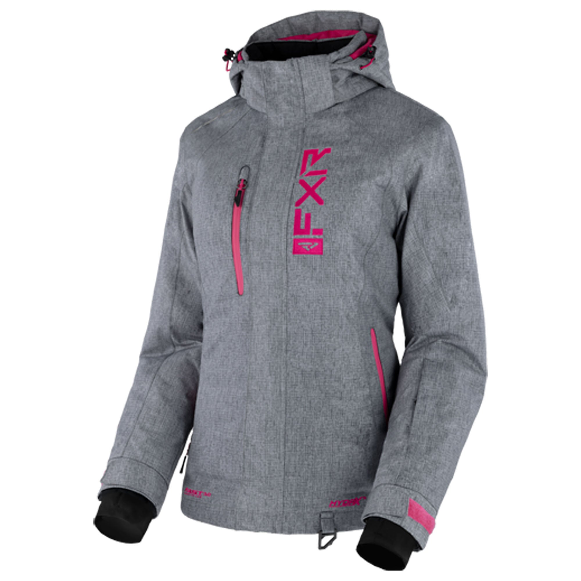 FXR Fresh Snowmobile Jacket Grey Linen/Fuchsia Womens