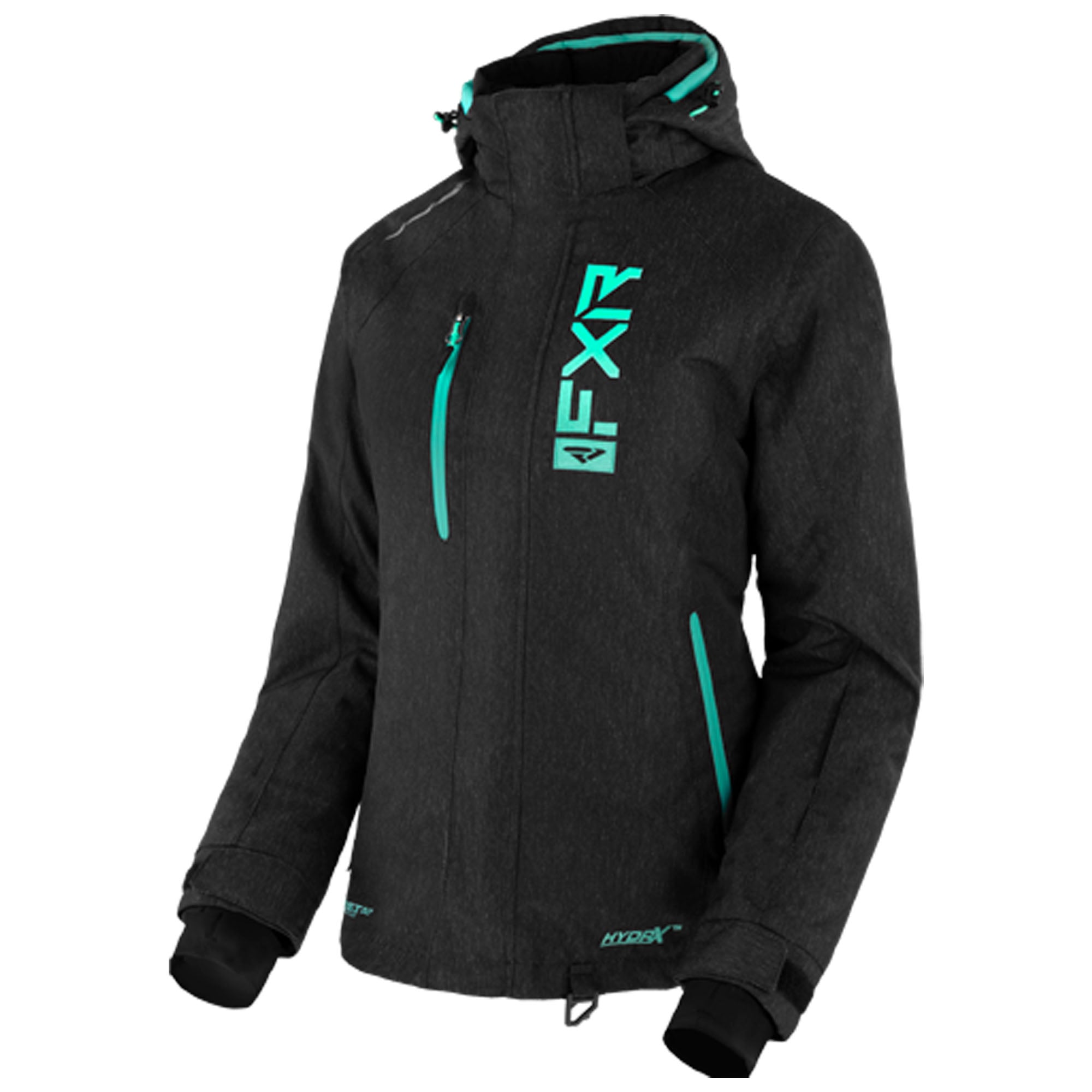 FXR Fresh Snowmobile Jacket Black Heather/Mint Womens