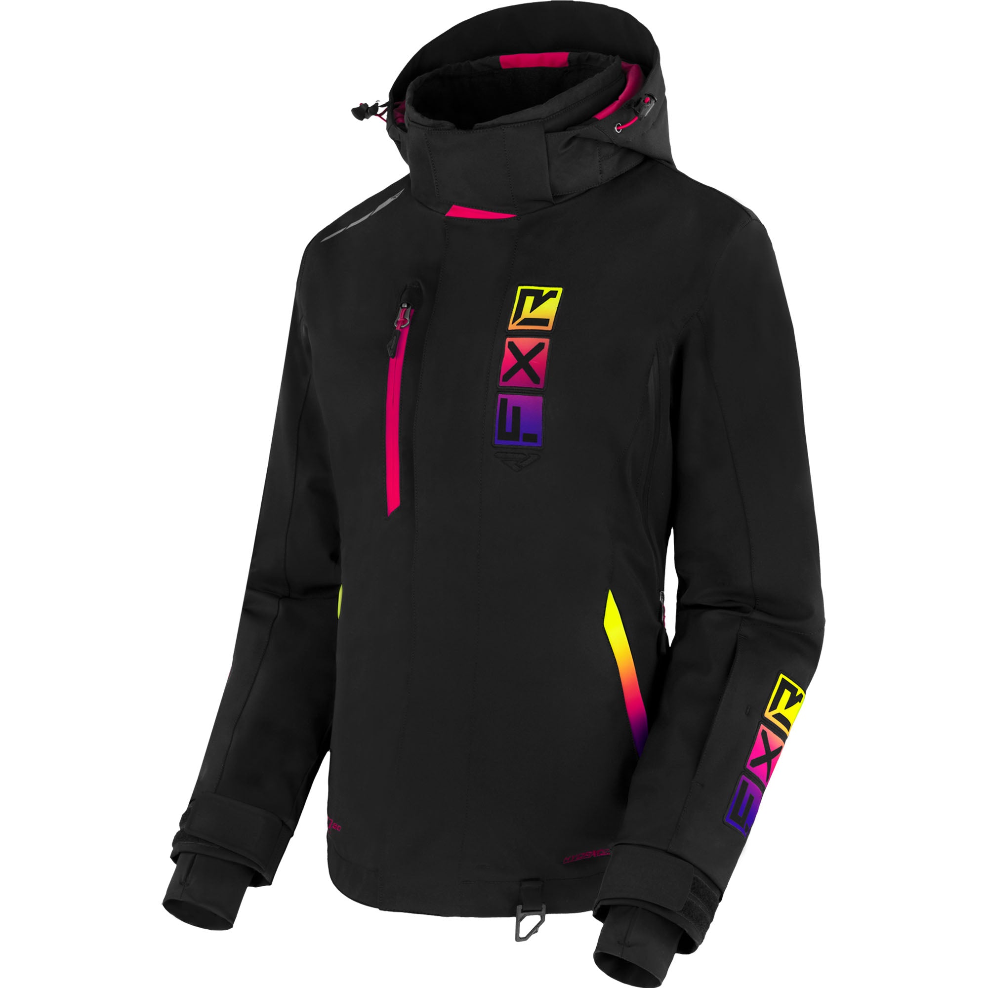 FXR Evo FX Snowmobile Jacket Black/Neon Fusion Womens