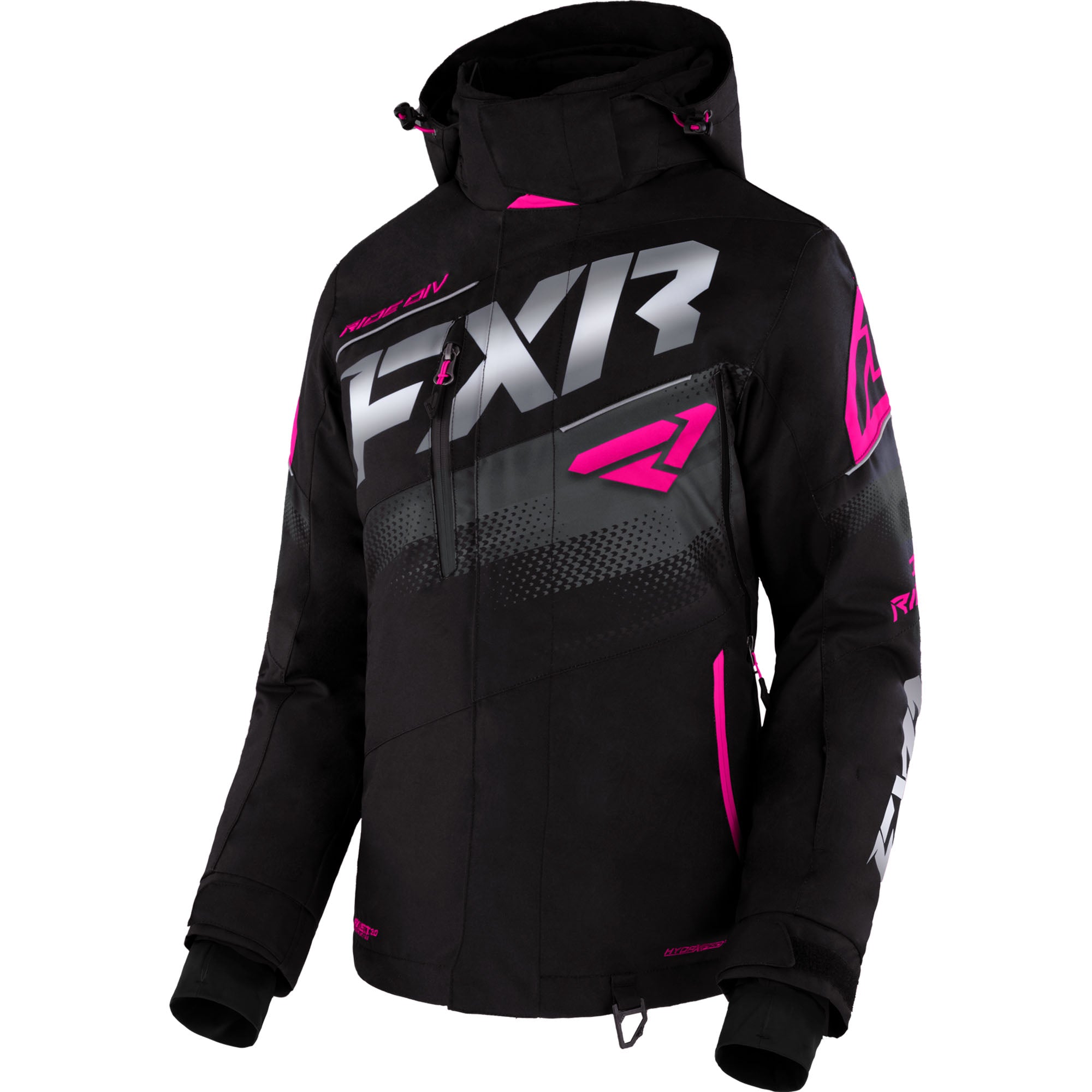 FXR Boost FX Snowmobile Jacket Black/Raspberry Fade Womens