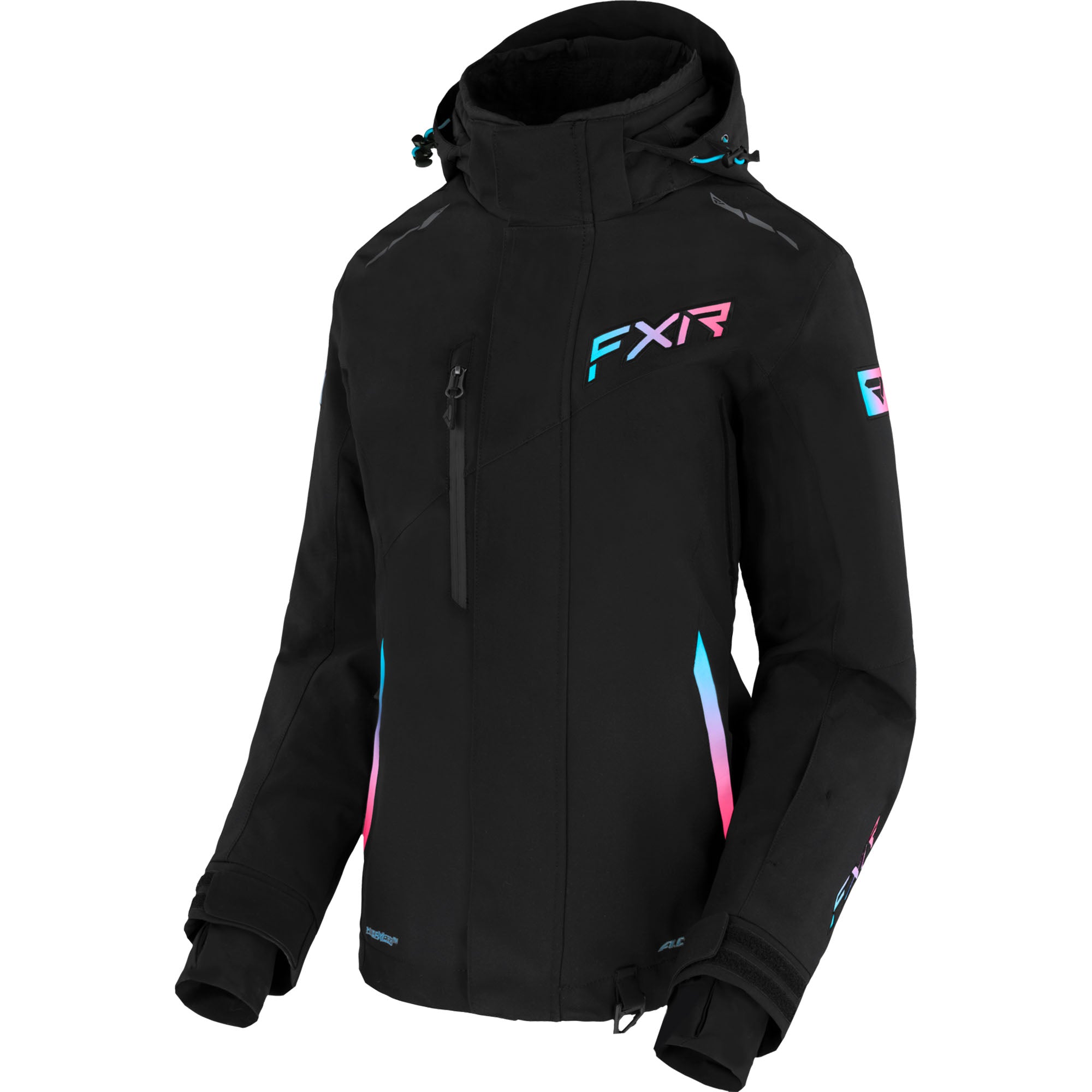 FXR Edge Jacket Black/Sky Blue-E Pink Fade Womens
