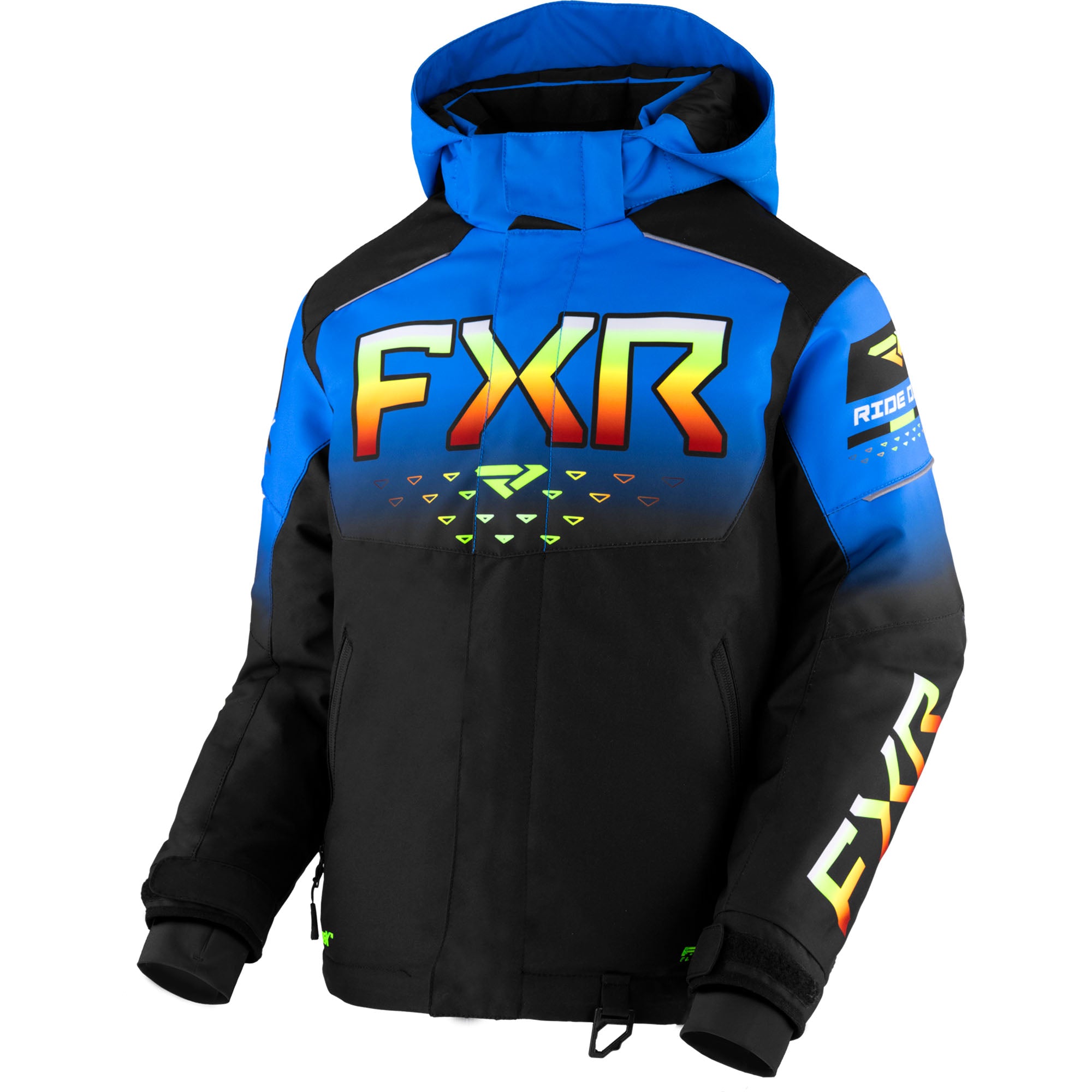 FXR Child Helium Jacket Black/Blue/Inferno Youth