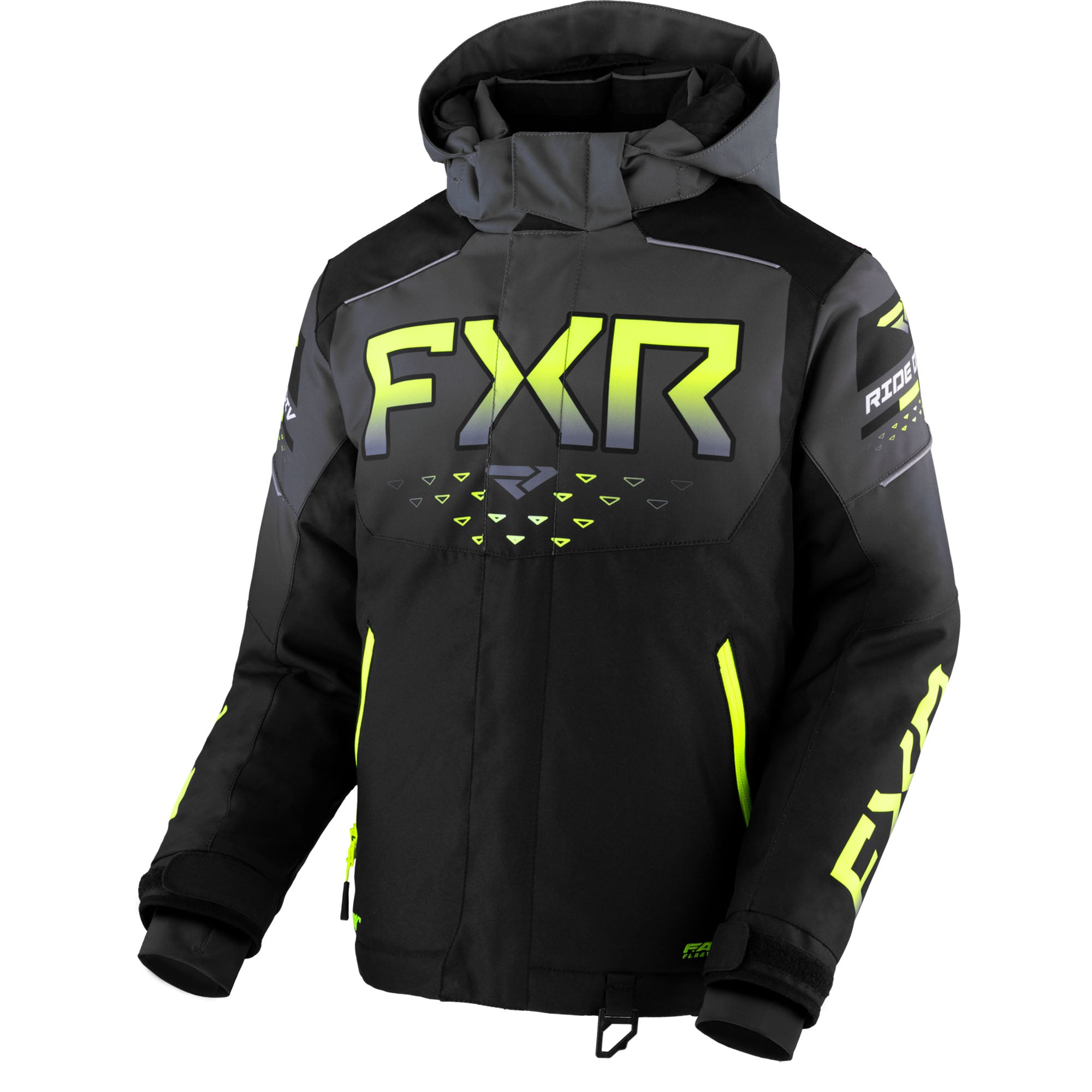 FXR Child Helium Jacket Black/Charcoal Fade/HiVis Unisex-Child