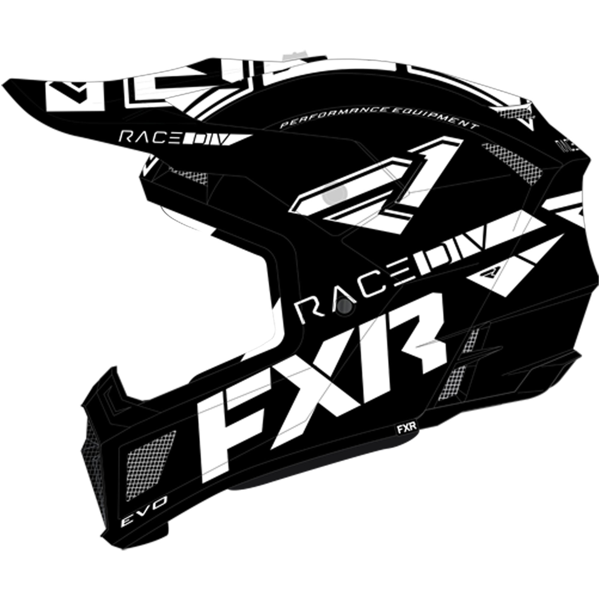 FXR Clutch Evo Open Face Offroad Helmet White Black