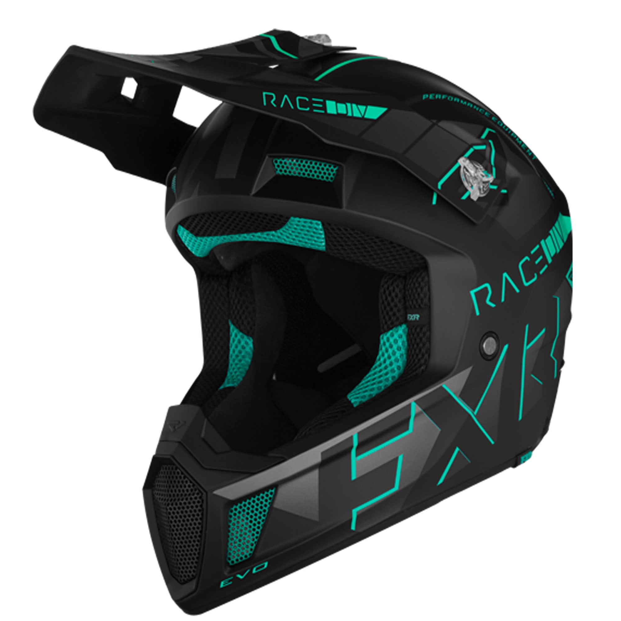 federal motorcycle helmet FXR Clutch Evo Open Face Offroad Helmet Mint Black