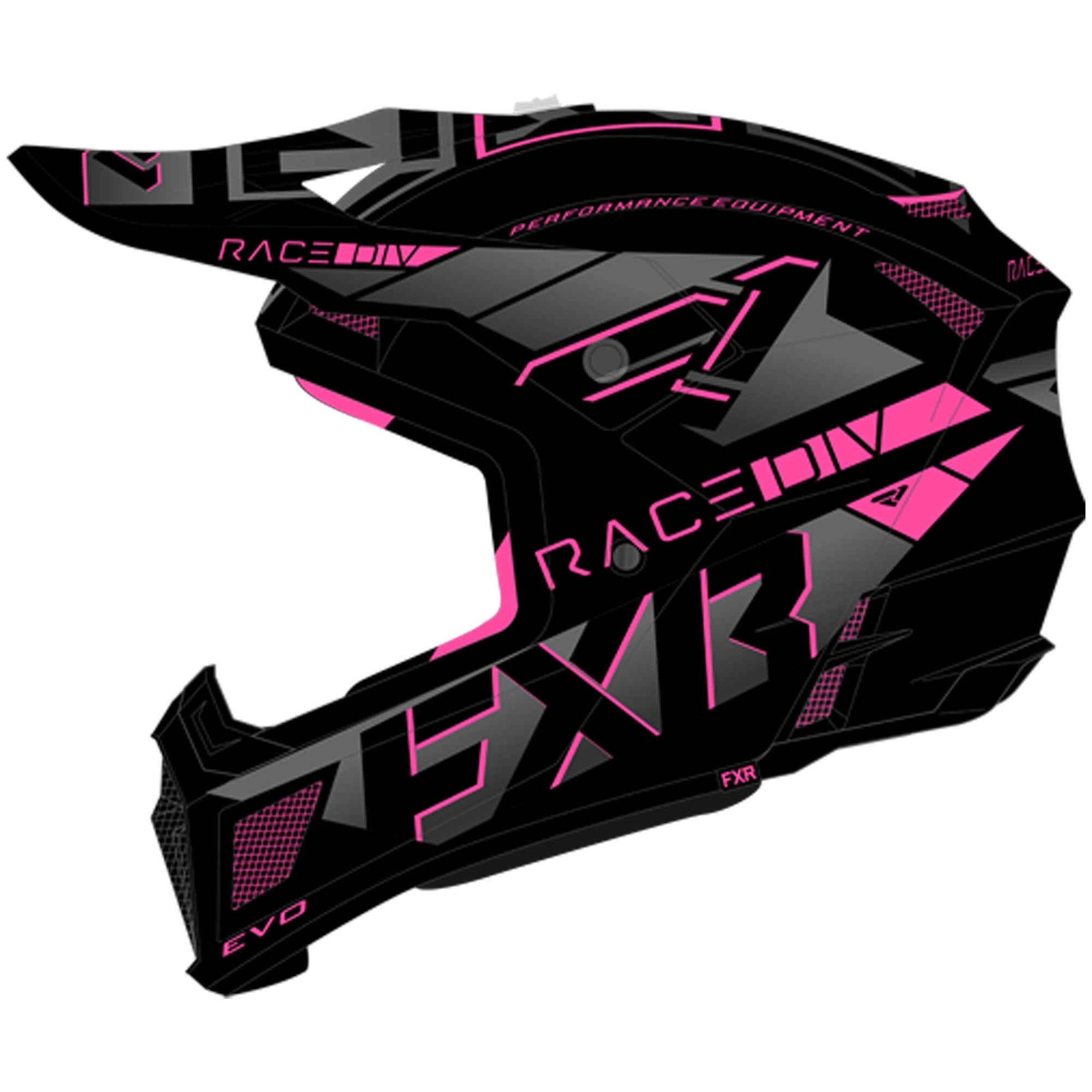 FXR Clutch Evo Open Face Offroad Helmet Electric Pink Black