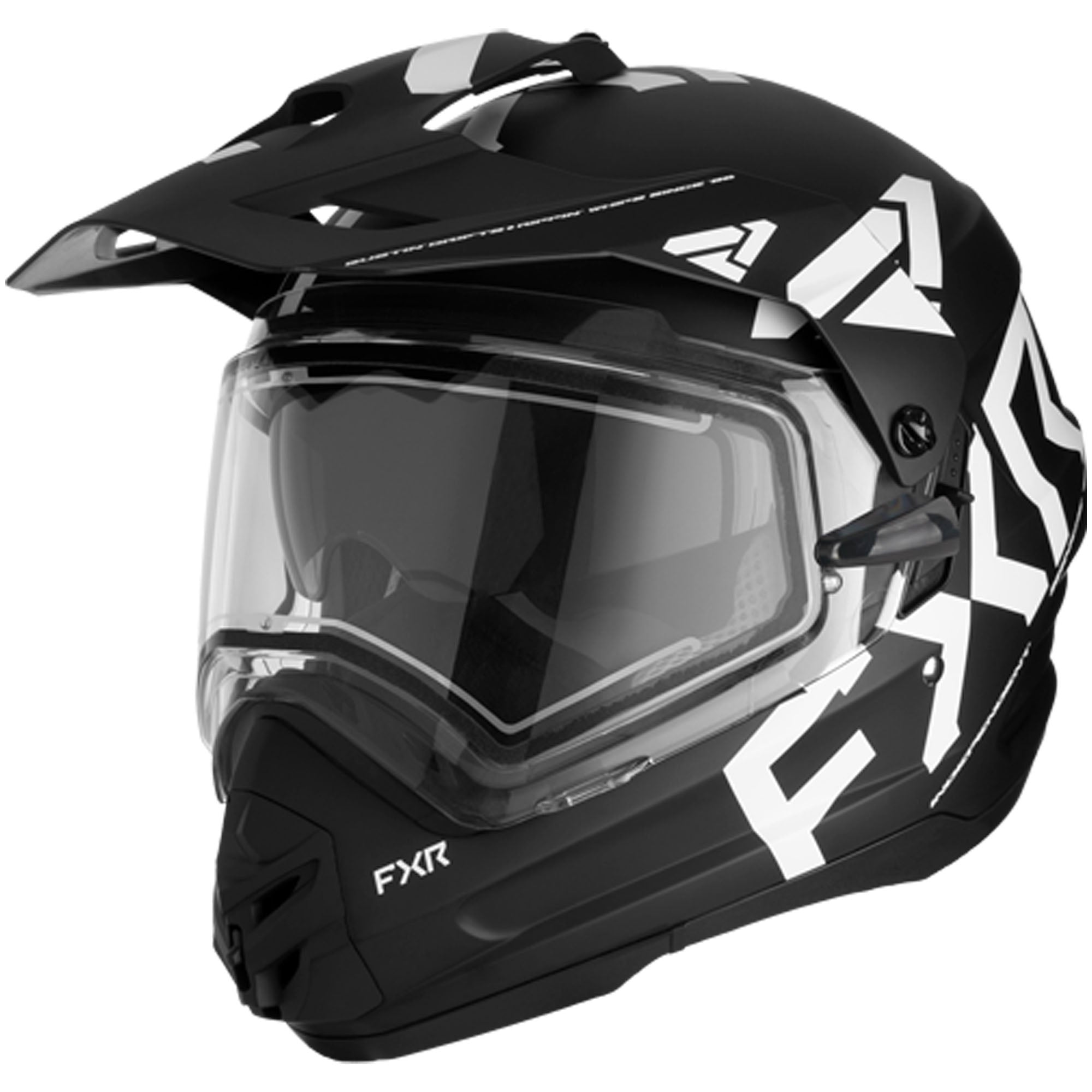 FXR Torque X Team Helmet W/ E Shield & Sun Shade Blk/White Unisex-Adult