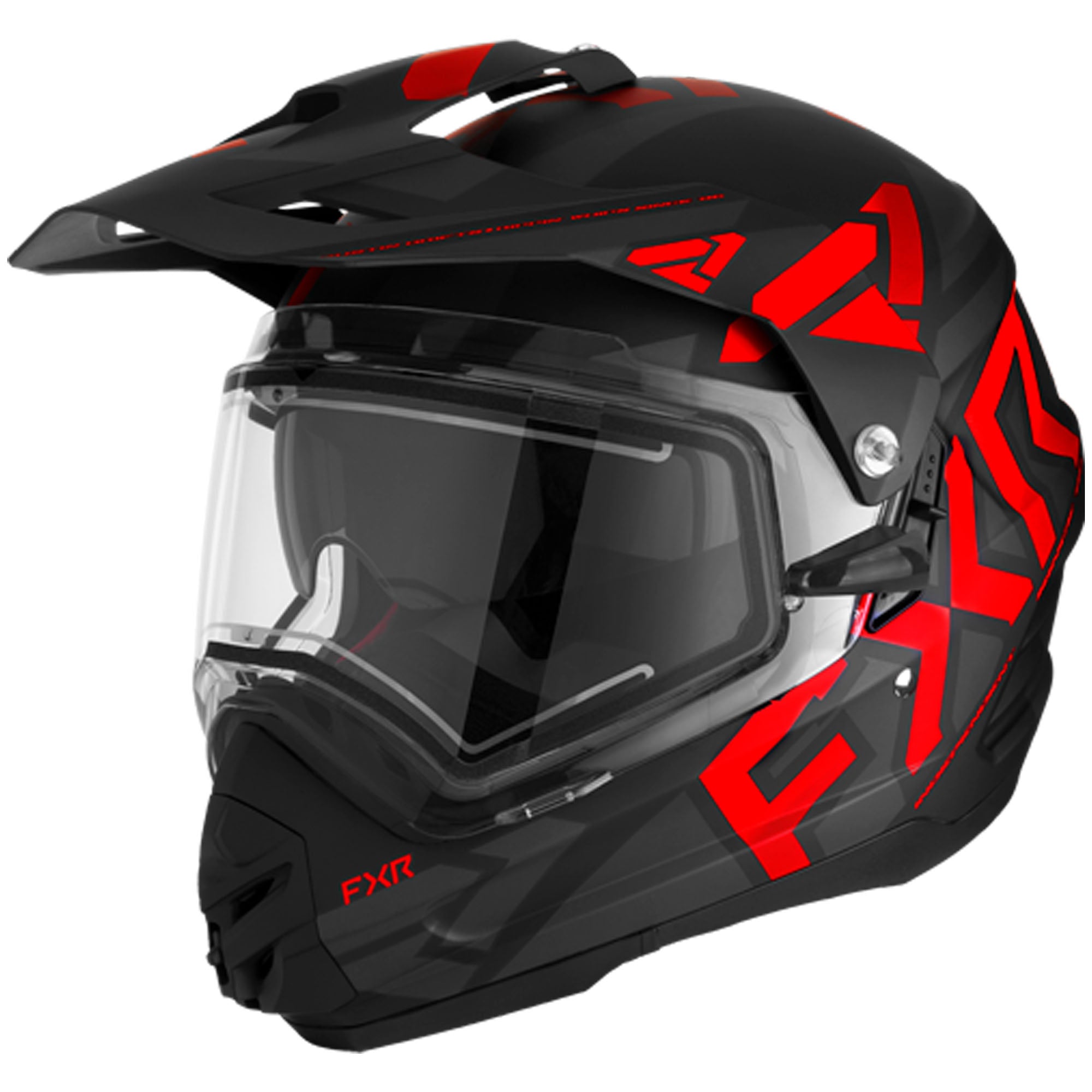 FXR Torque X Team Helmet W/ E Shield & Sun Shade Black/Red Unisex-Adult