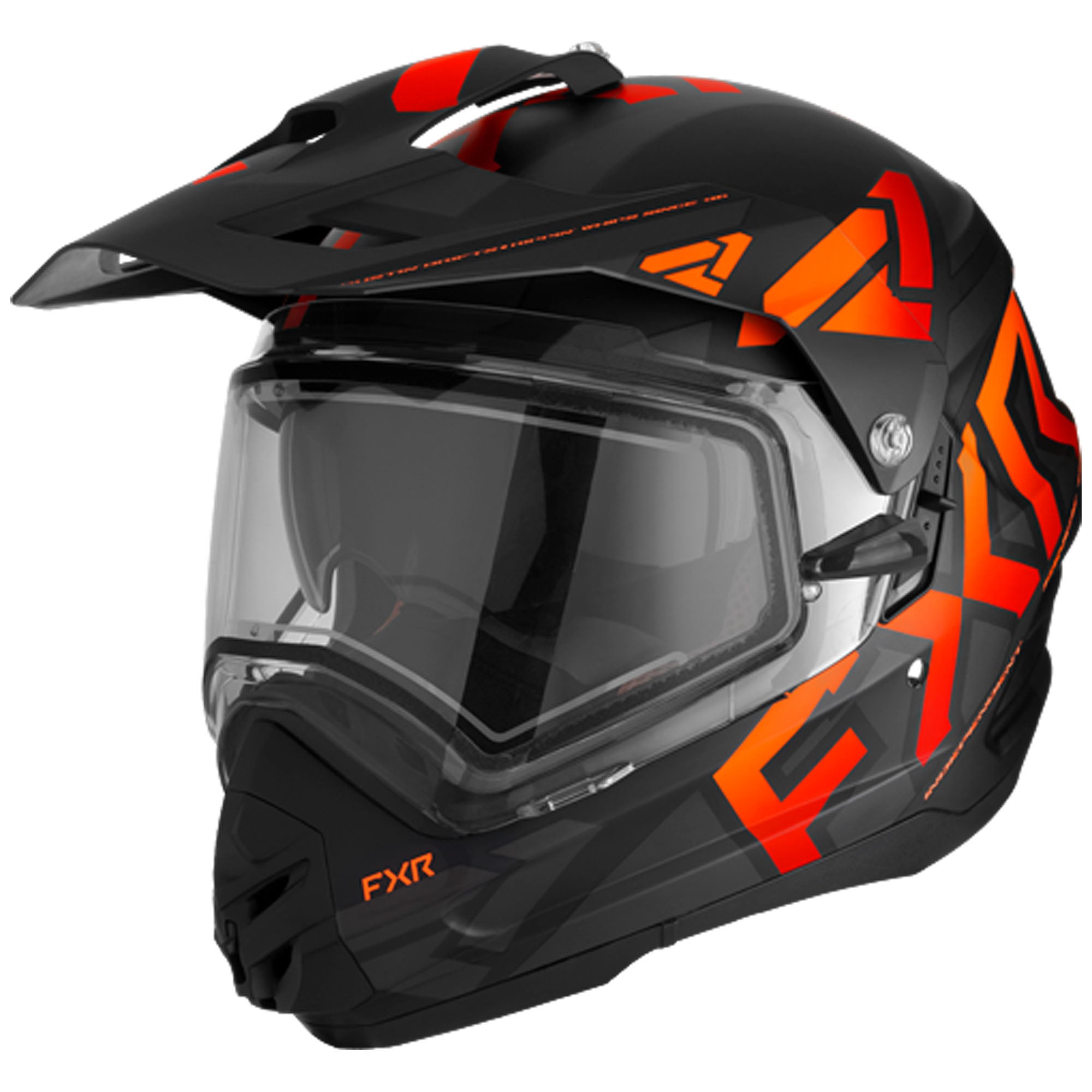 FXR Torque X Team Helmet W/ E Shield & Sun Shade Blk/Orange Unisex-Adult