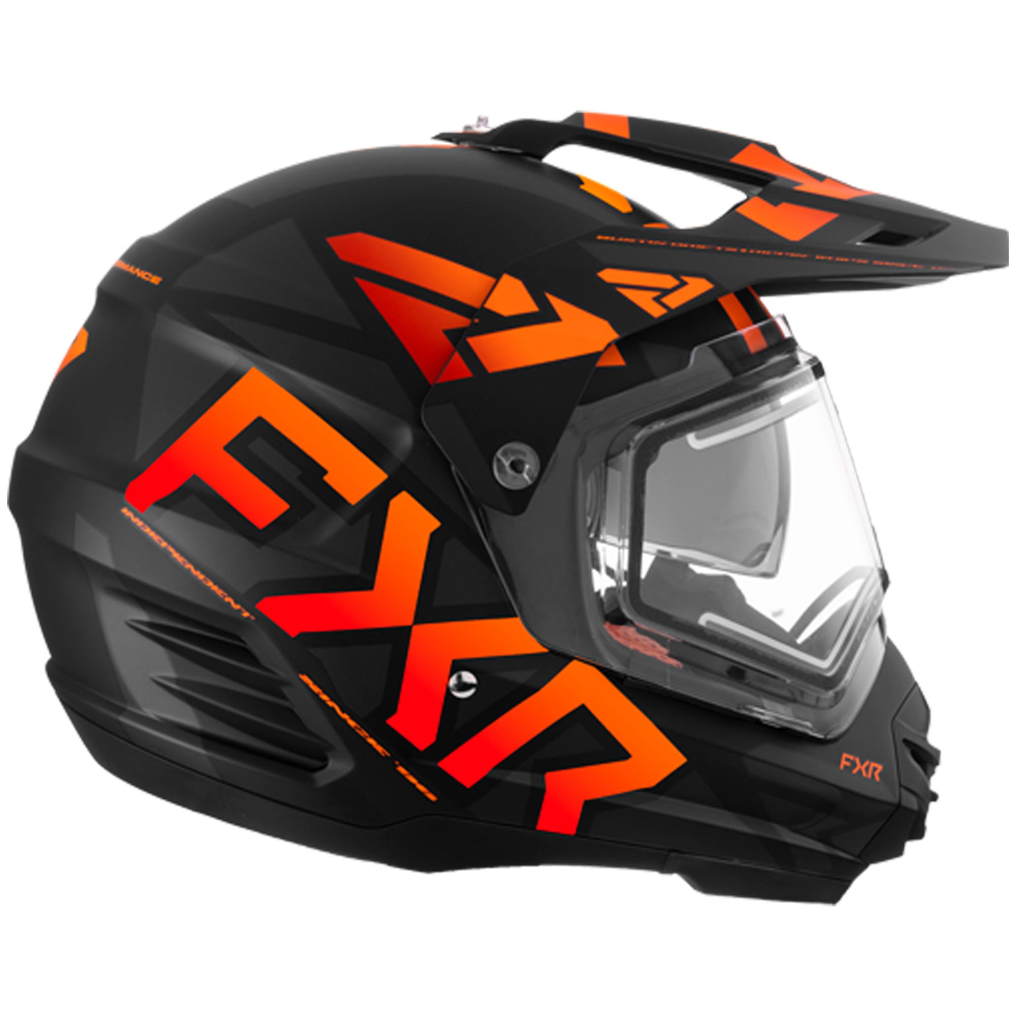 FXR Torque X Team Full Face Snowmobile Helmet W/ E Shield Blk/Orange