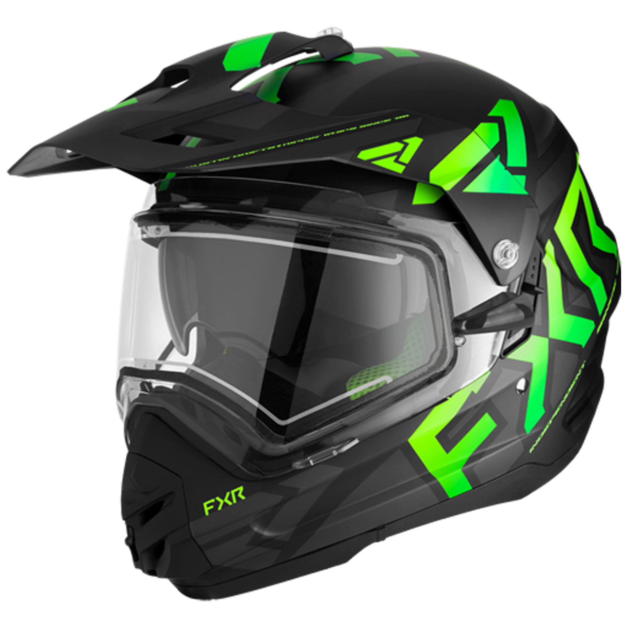 FXR Torque X Team Helmet W/ E Shield & Sun Shade Black/Lime Unisex-Adult
