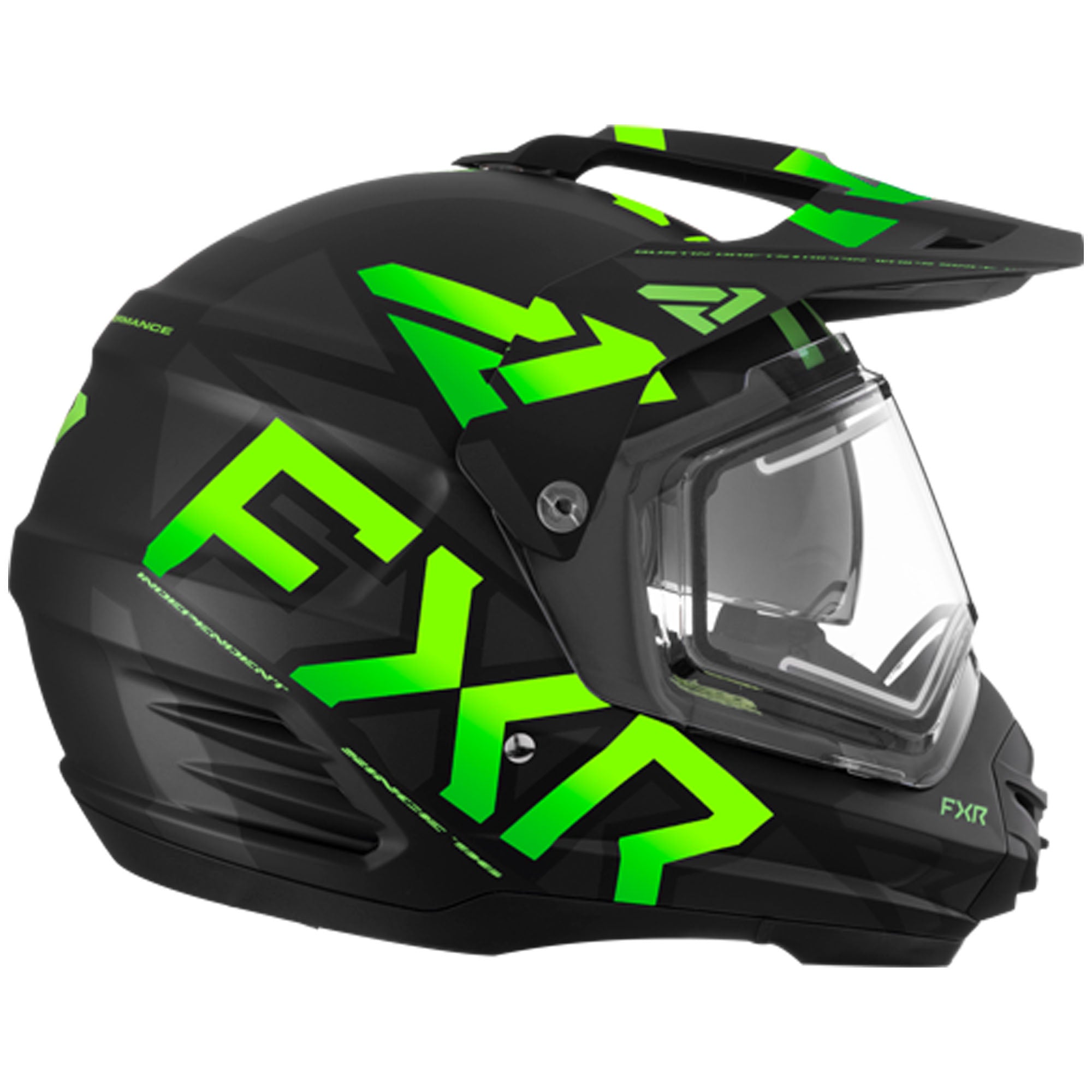 FXR Torque X Team Full Face Snowmobile Helmet W/ E Shield Black/Lime
